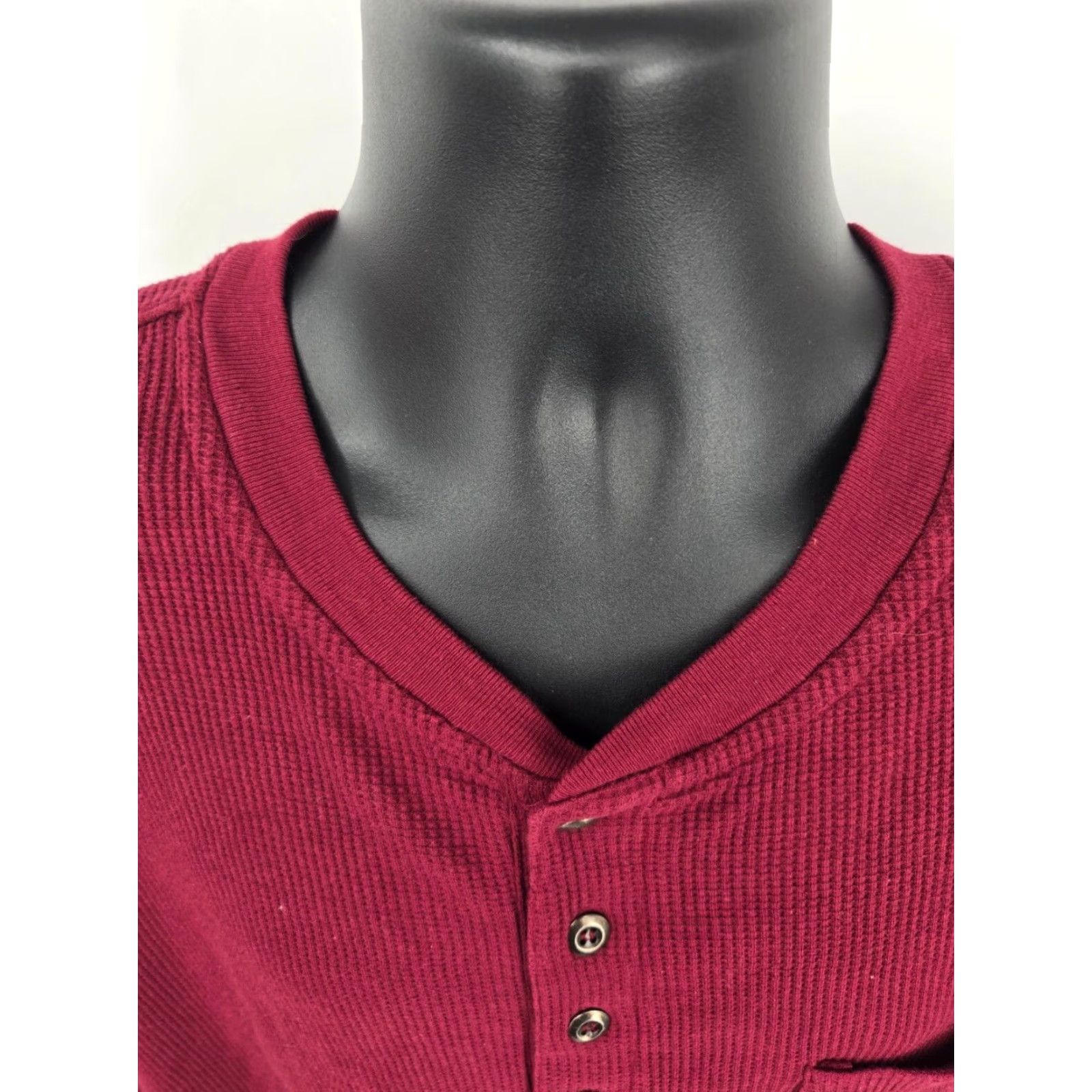 Vintage Boulder Creek Henley Shirt 2XLT Red Thermal Pocket Long Sleeve Outdoor Men Size US XXL / EU 58 / 5 - 4 Thumbnail