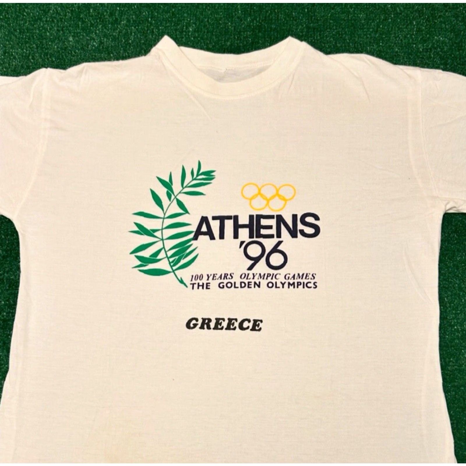 Vintage VINTAGE 90s 1996 Olympic Athens Greece Atlanta 100 Years VTG Shirt Mens Size L White Short Sleeve T-Shirt USA 90s Sports Men Size US L / EU 52-54 / 3 - 3 Thumbnail