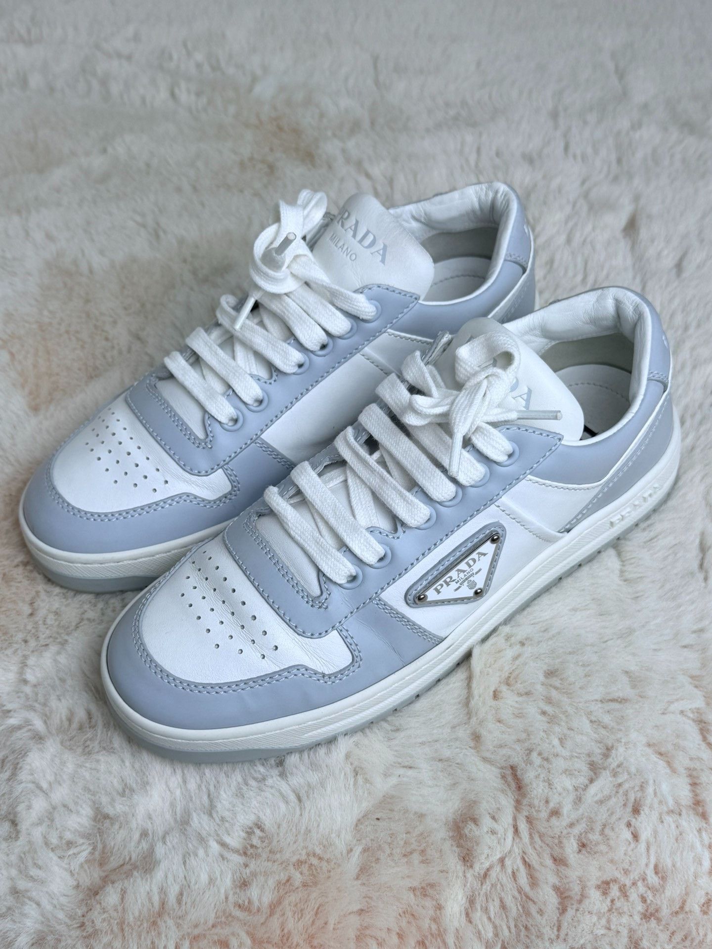 Prada Prada Down Blue Lowtop Sneakers us_7-5 Women Size US 7.5 / IT 37.5 - 1 Thumbnail