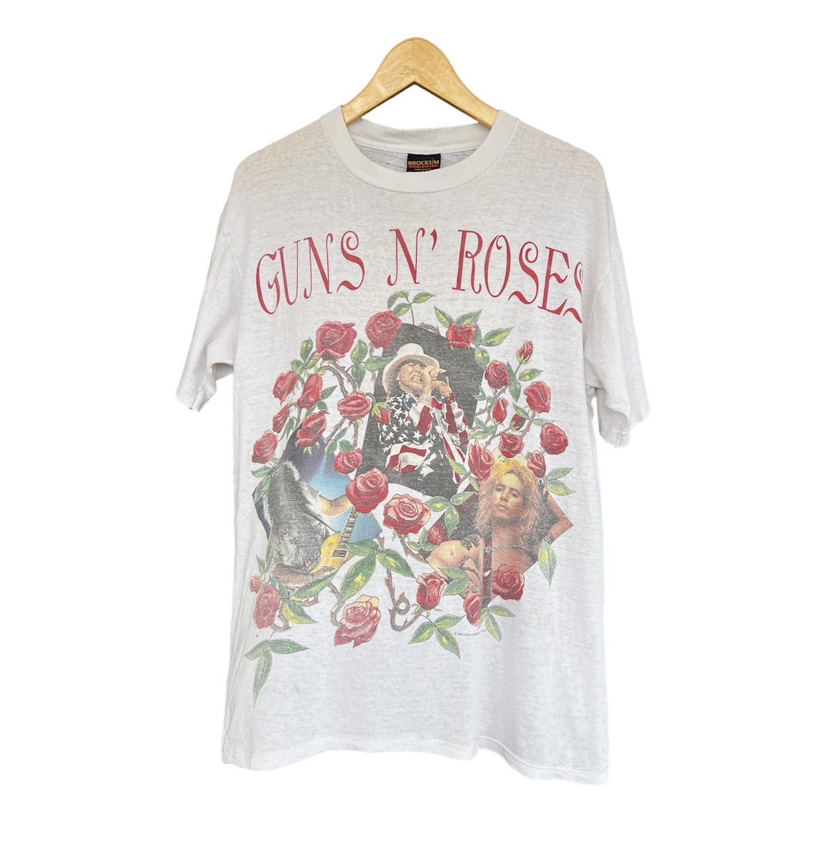 image of Band Tees x Brockum Vintage Guns N Roses 1993 in White, Men's (Size Large)