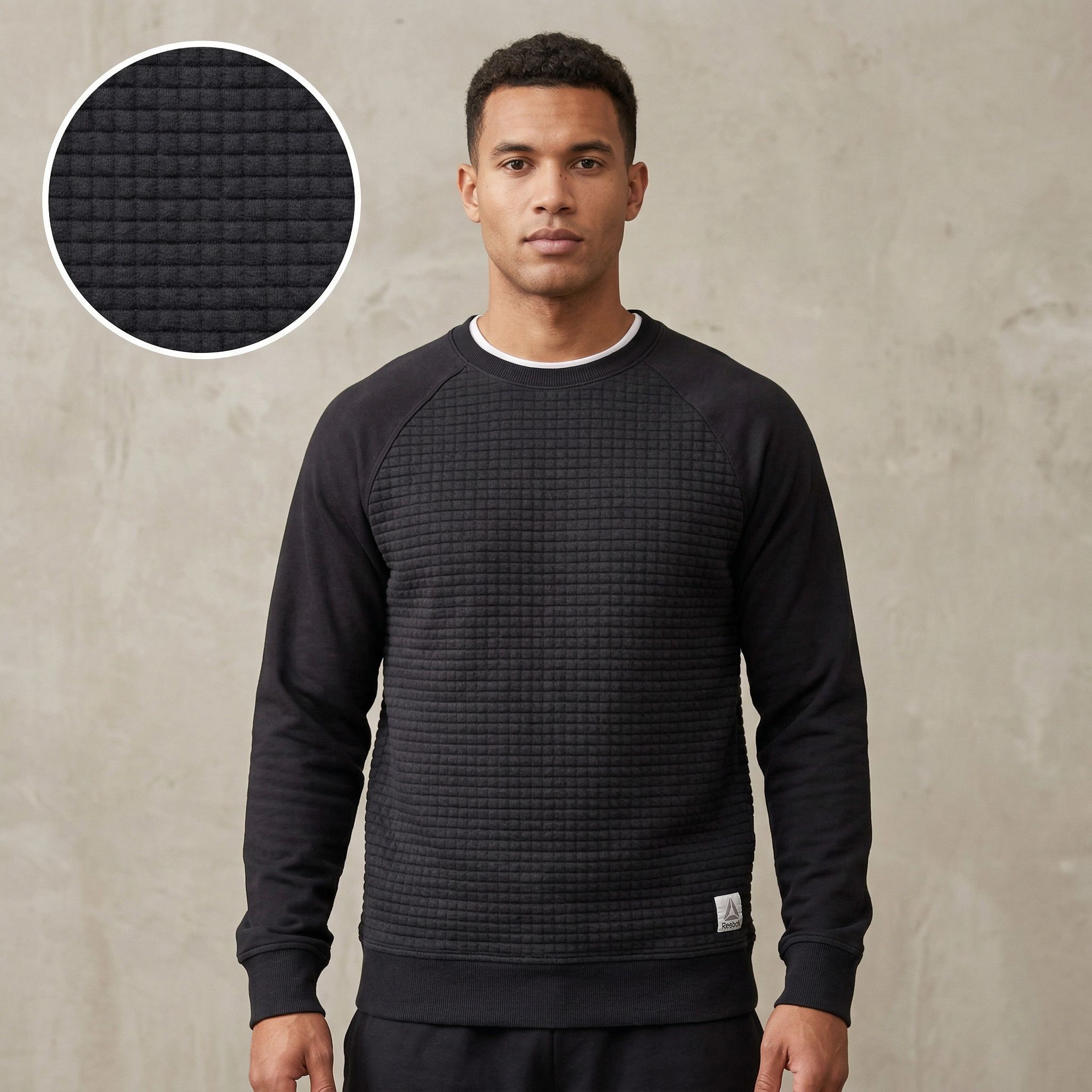 Reebok Reebok Quilted Grid Texture Crewneck Sweatshirt Size M Size US M / EU 48-50 / 2 - 1 Thumbnail