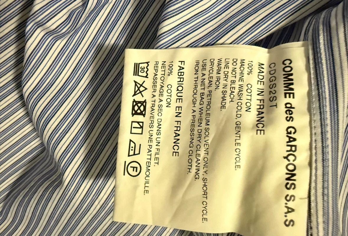Comme des Garcons Blue striped short sleeved shirt 2412-Nextarrow Size US M / EU 48-50 / 2 - 4 Thumbnail