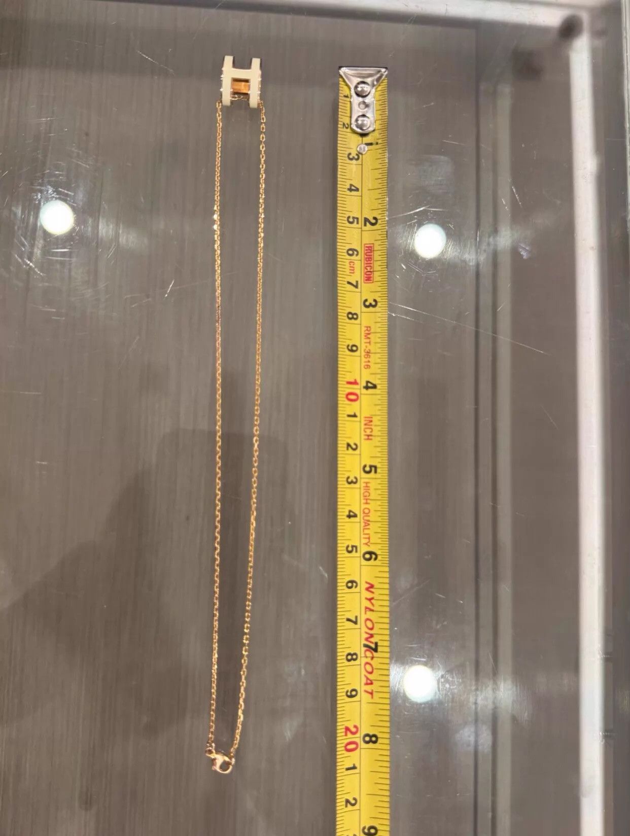 Hermes Hermes Pop H White Enamel Rose Gold H Logo Necklace 41cm Size ONE SIZE - 8 Thumbnail