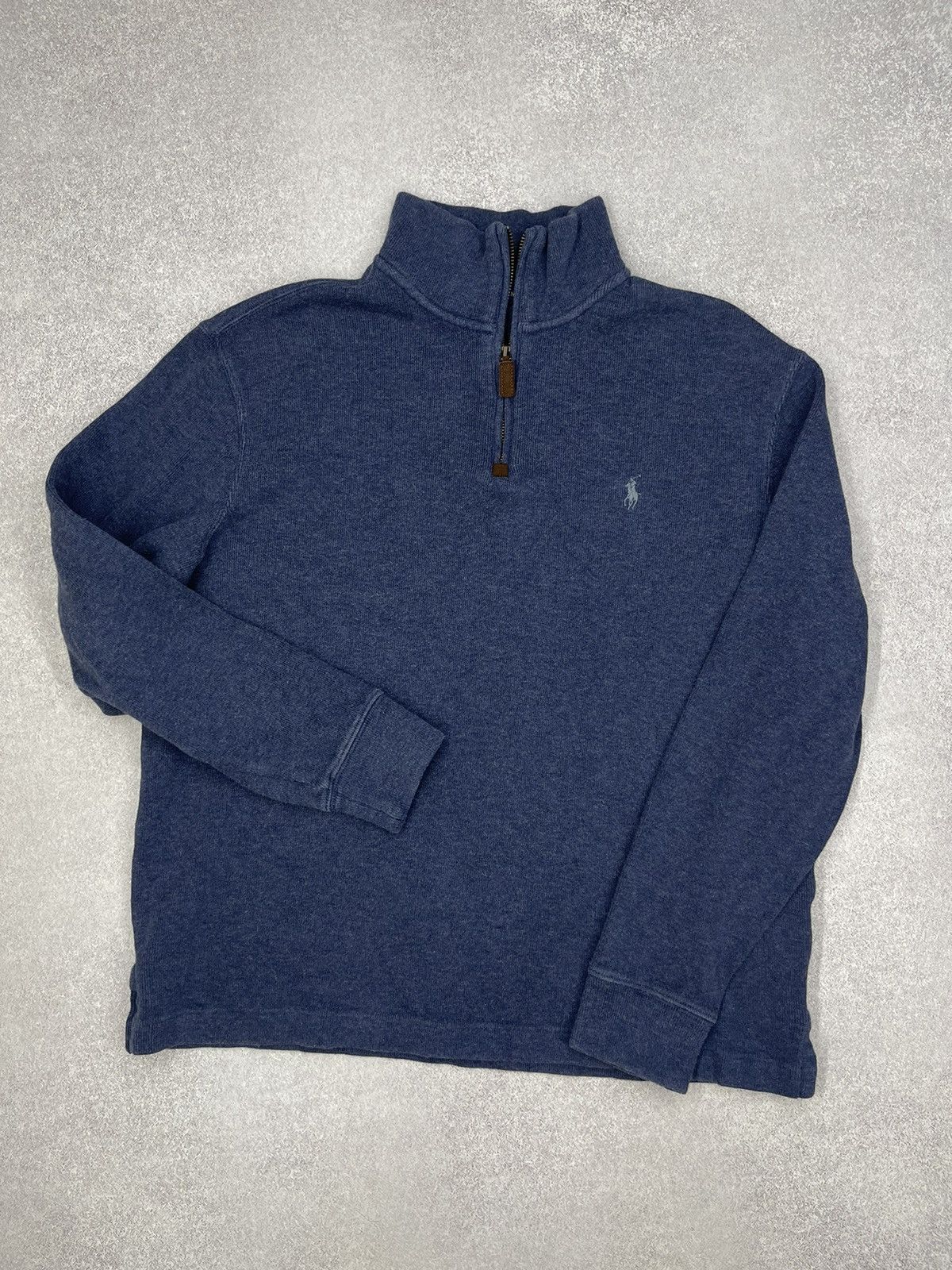 Polo Ralph Lauren Mens Polo Ralph Lauren 1/4 Half Zip Sweater Blue Rugby Y2K Size US M / EU 48-50 / 2 - 2 Thumbnail