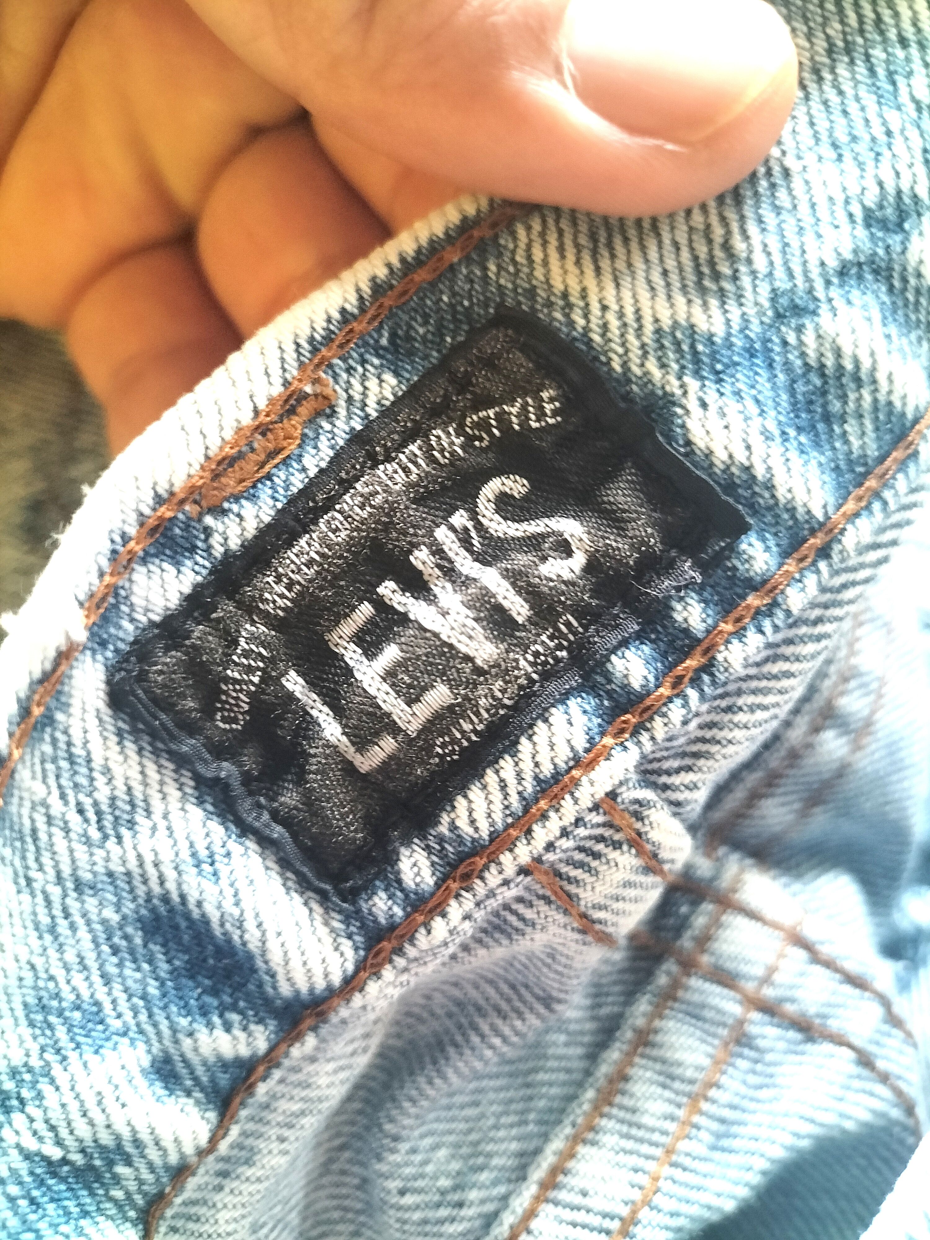 Levi's Vintage Levis Big E Asid Wash Faded Distressed black logo Size US 31 - 13 Thumbnail