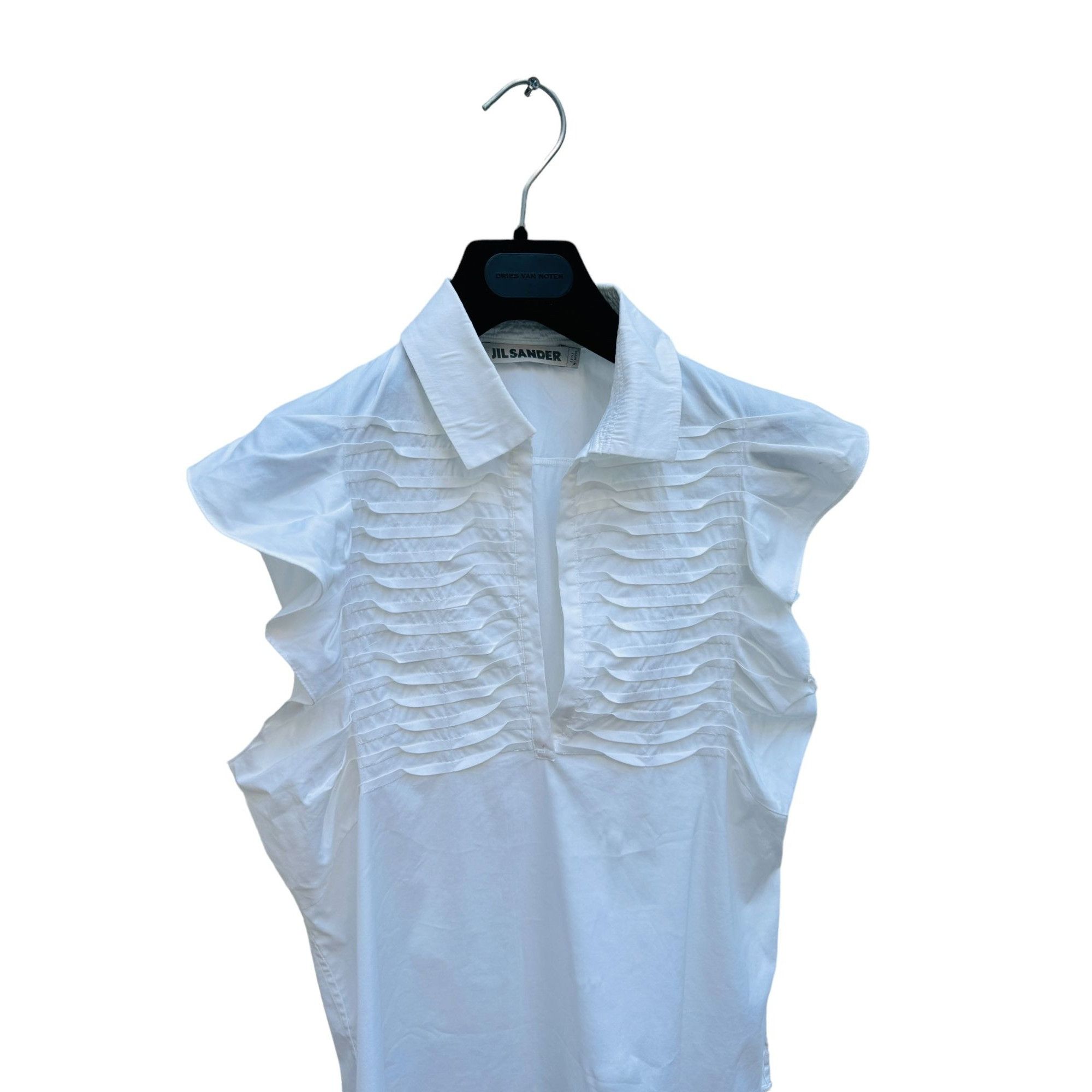 Jil Sander Sleeveless White Blouse Shirt Size XS / US 0-2 / IT 36-38 - 2 Thumbnail