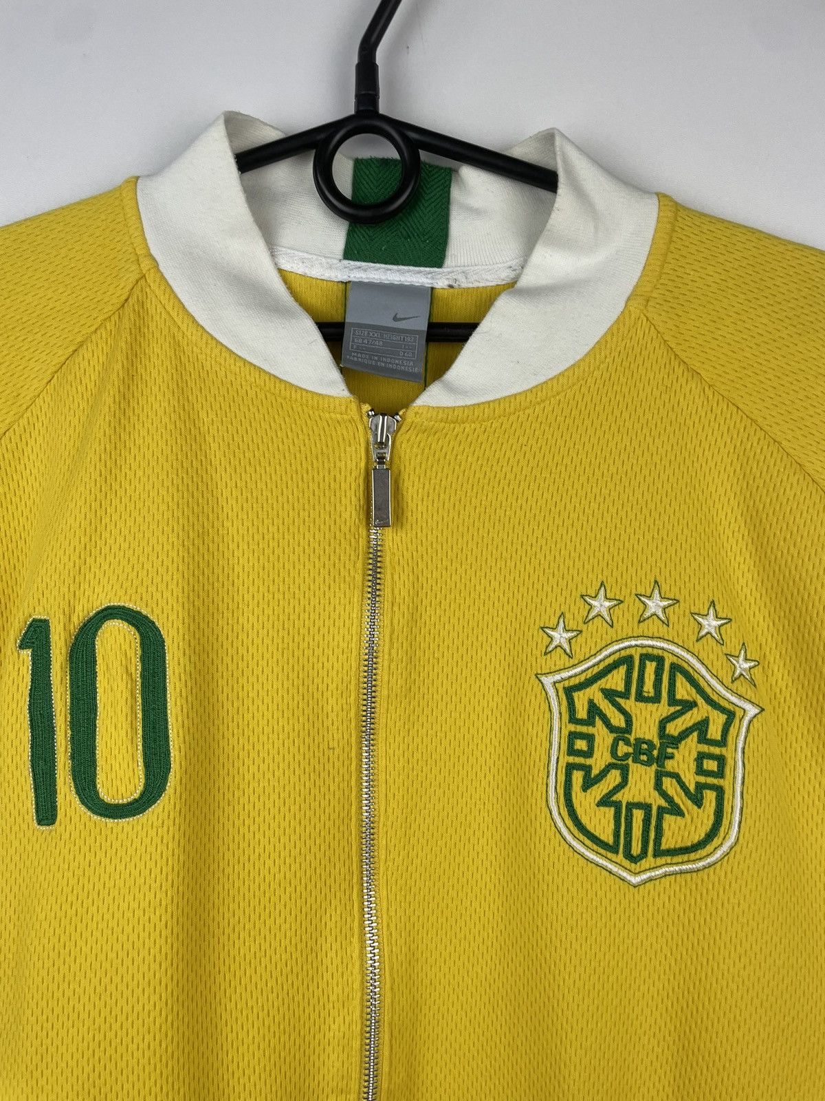 Nike × Vintage Nike Brazil Vintage Zip Sweatshirt Hoodie Yellow Size XXL Size US XXL / EU 58 / 5 - 3 Thumbnail