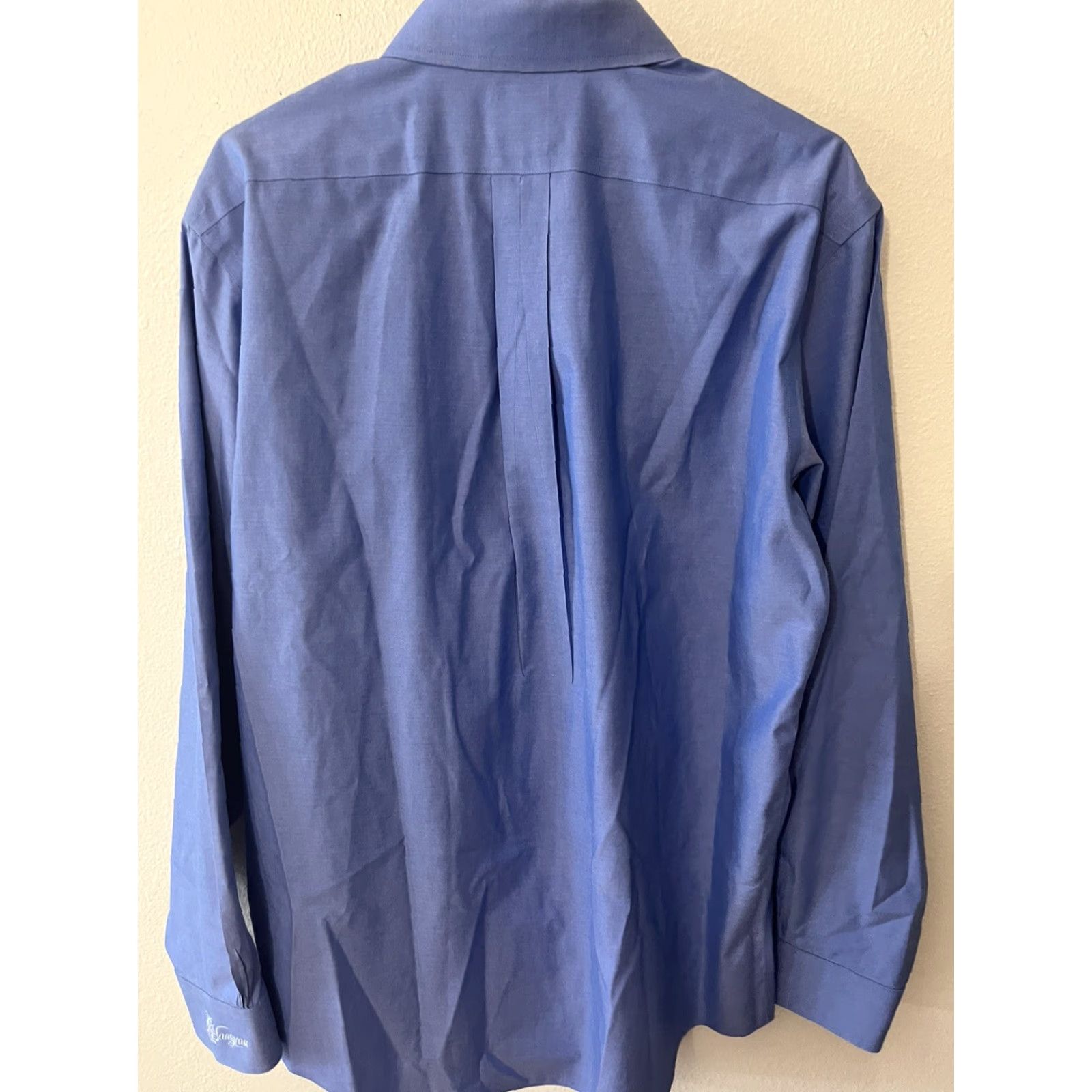 Brooks Brothers BROOKS BROTHERS Dress Shirt Men 15.5 Non-Iron All Supima Blue Solid Long Sleeve Regular Spread Collar 100% Cotton Size 40R - 3 Thumbnail