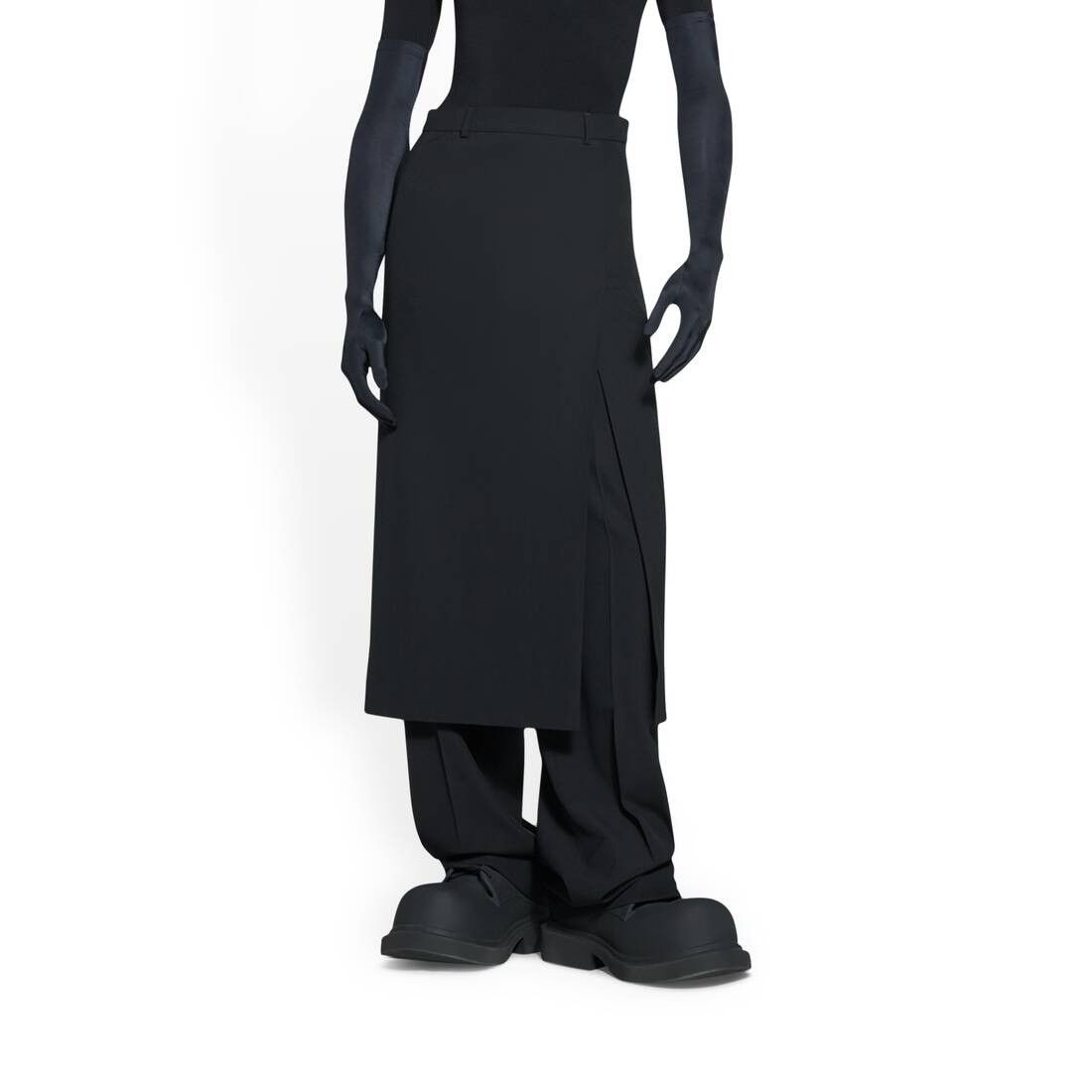 Balenciaga o1w1db10625 Slit Tailored Skirt in Black Size 27" / US 4 / IT 40 - 5 Thumbnail