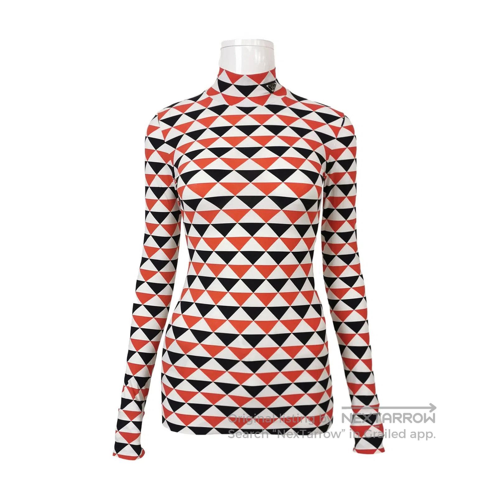 Prada Prada Colorful Triangle Logo High Neck Top . Size XS / US 0-2 / IT 36-38 - 1 Thumbnail