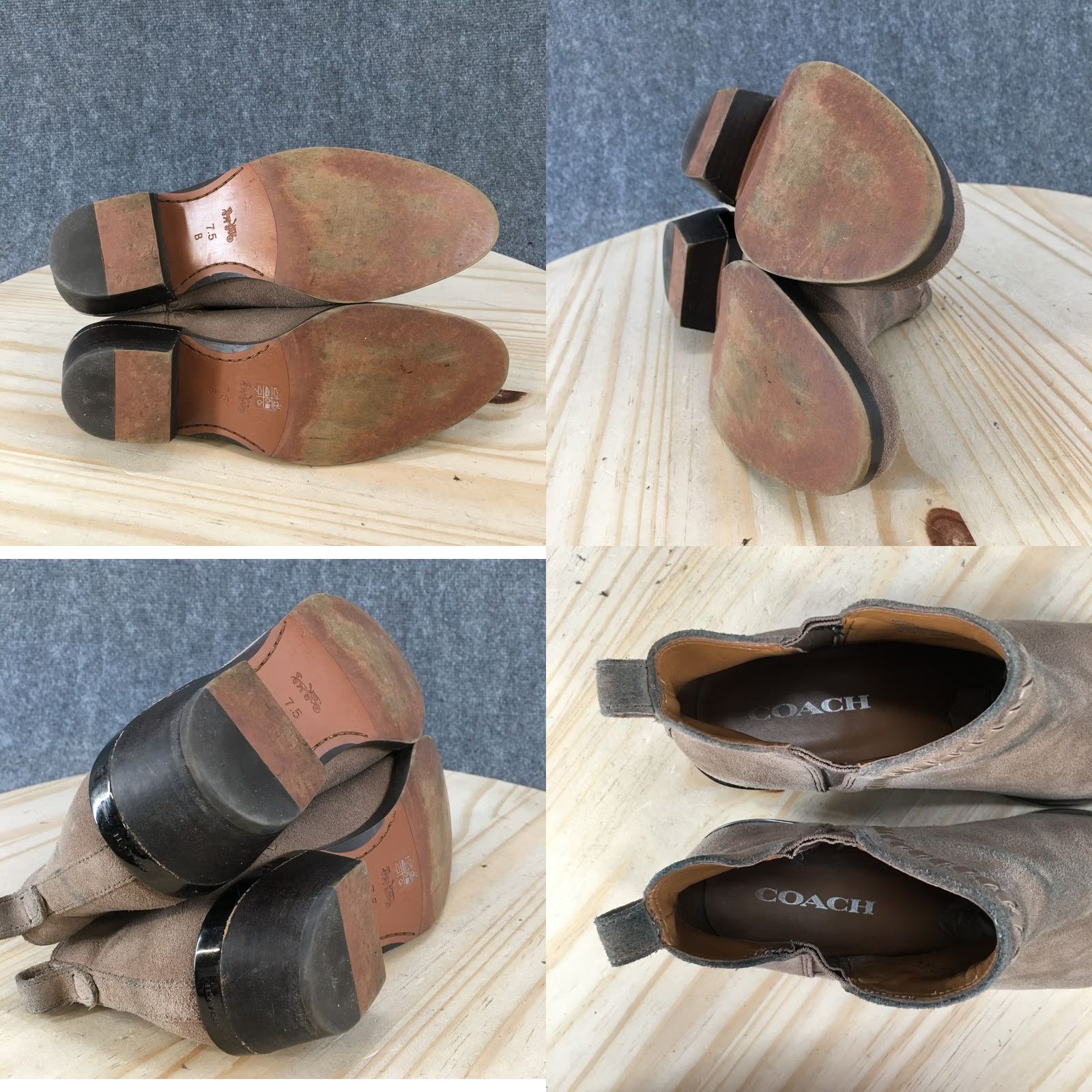 Coach Coach Carter Brown Suede Ankle Bootie Womens 7.5B Bootie Casual Heel 1 In. Black? (Original color: Brown) Size US 8 / IT 38 - 9 Thumbnail