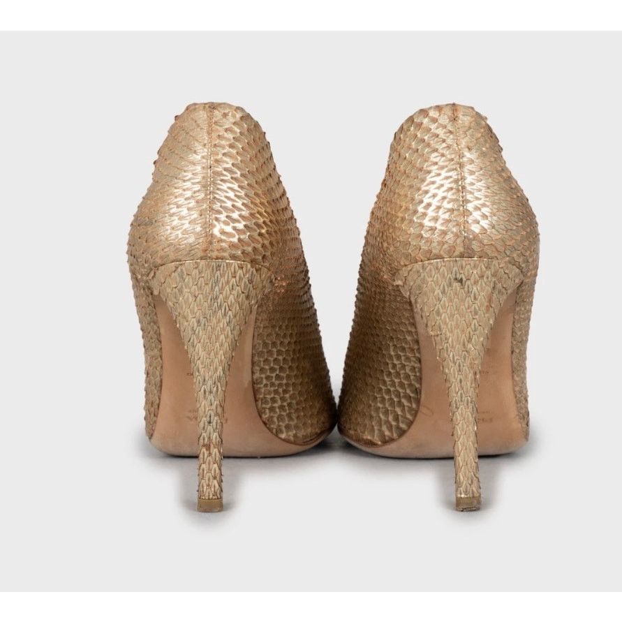 Prada Prada Gold Snakeskin Wedge Sandals Sz. 39 Size US 9 / IT 39 - 4 Thumbnail