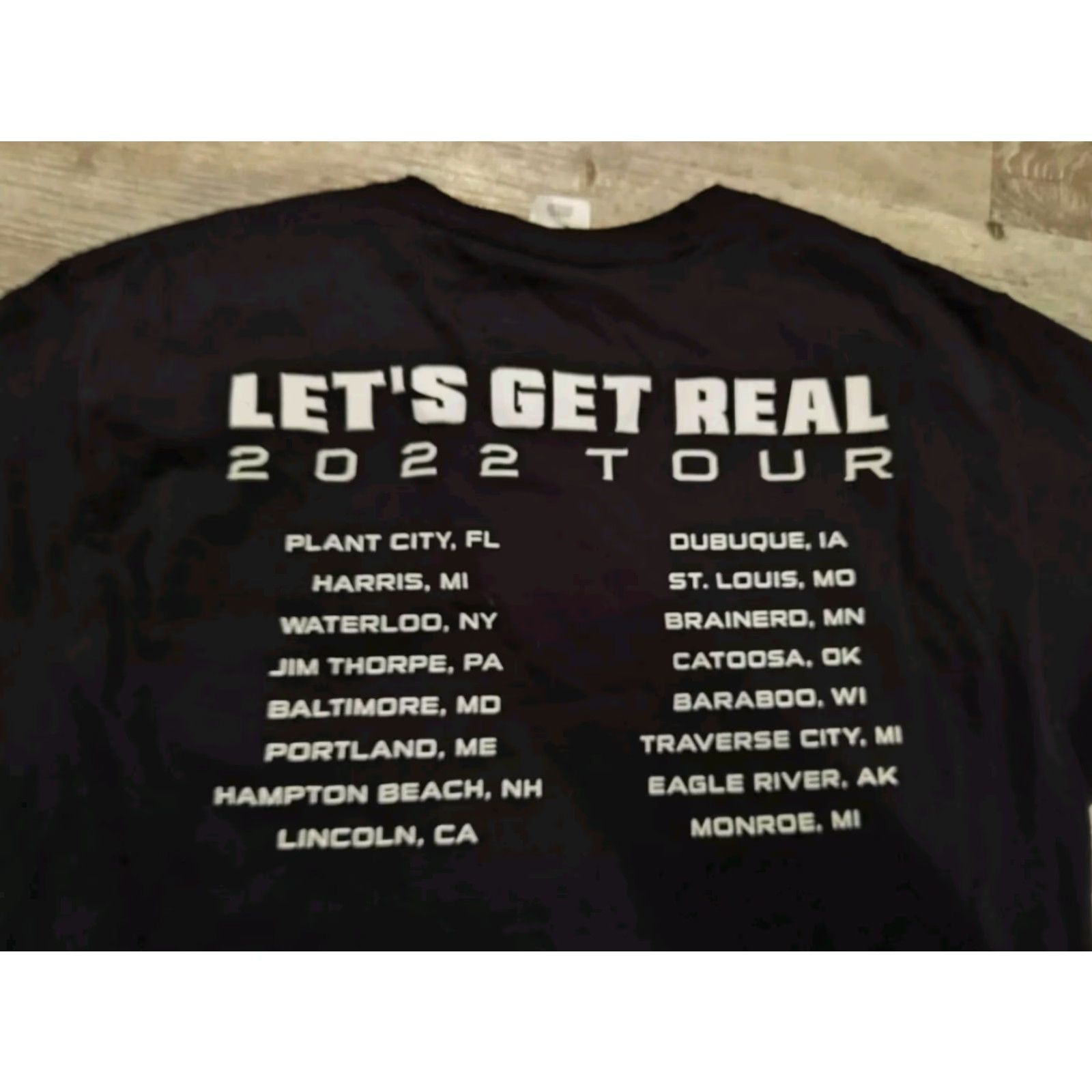 Hanes Tesla Let's Get Real Tour T-Shirt 2022 Black Medium Music Band Mens Size US M / EU 48-50 / 2 - 8 Thumbnail