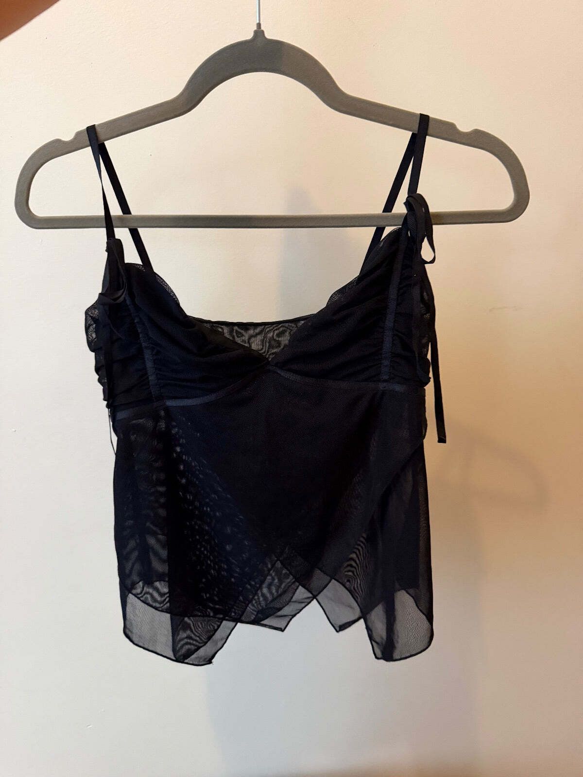 Other Tiger Mist Shaye Black Sheer Mesh Spaghetti Strap Top Medium Size M / US 6-8 / IT 42-44 - 3 Thumbnail