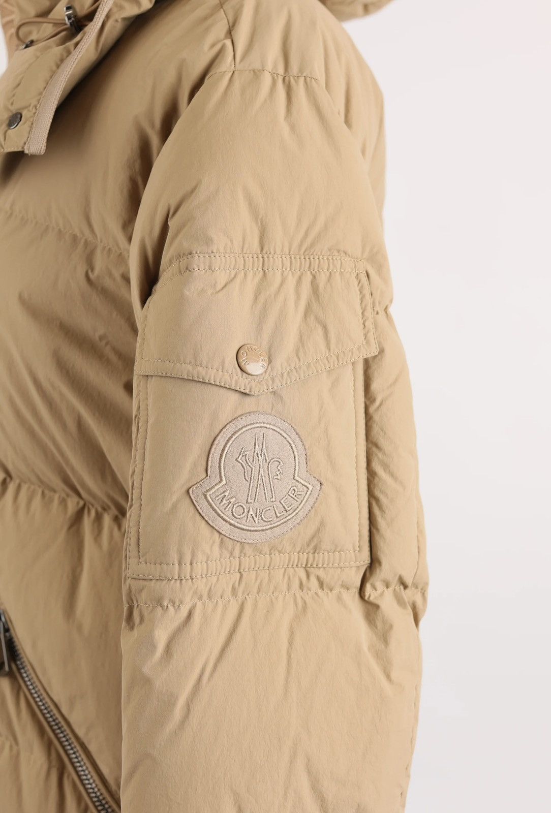 Moncler Badymore Quilted Down Parka - Beige Size L / US 10 / IT 46 - 5 Thumbnail