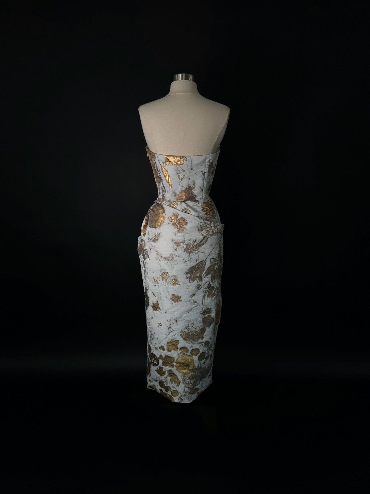 Alexander McQueen US 8 ALEXANDER MCQUEEN Metallic Floral Jacquard Dress Size M / US 6-8 / IT 42-44 - 6 Thumbnail