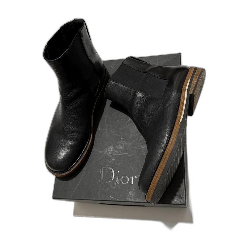 Dior Dior Black Leather Chelsea Boots-2506 Size US 8.5 / EU 41-42 - 1 Thumbnail