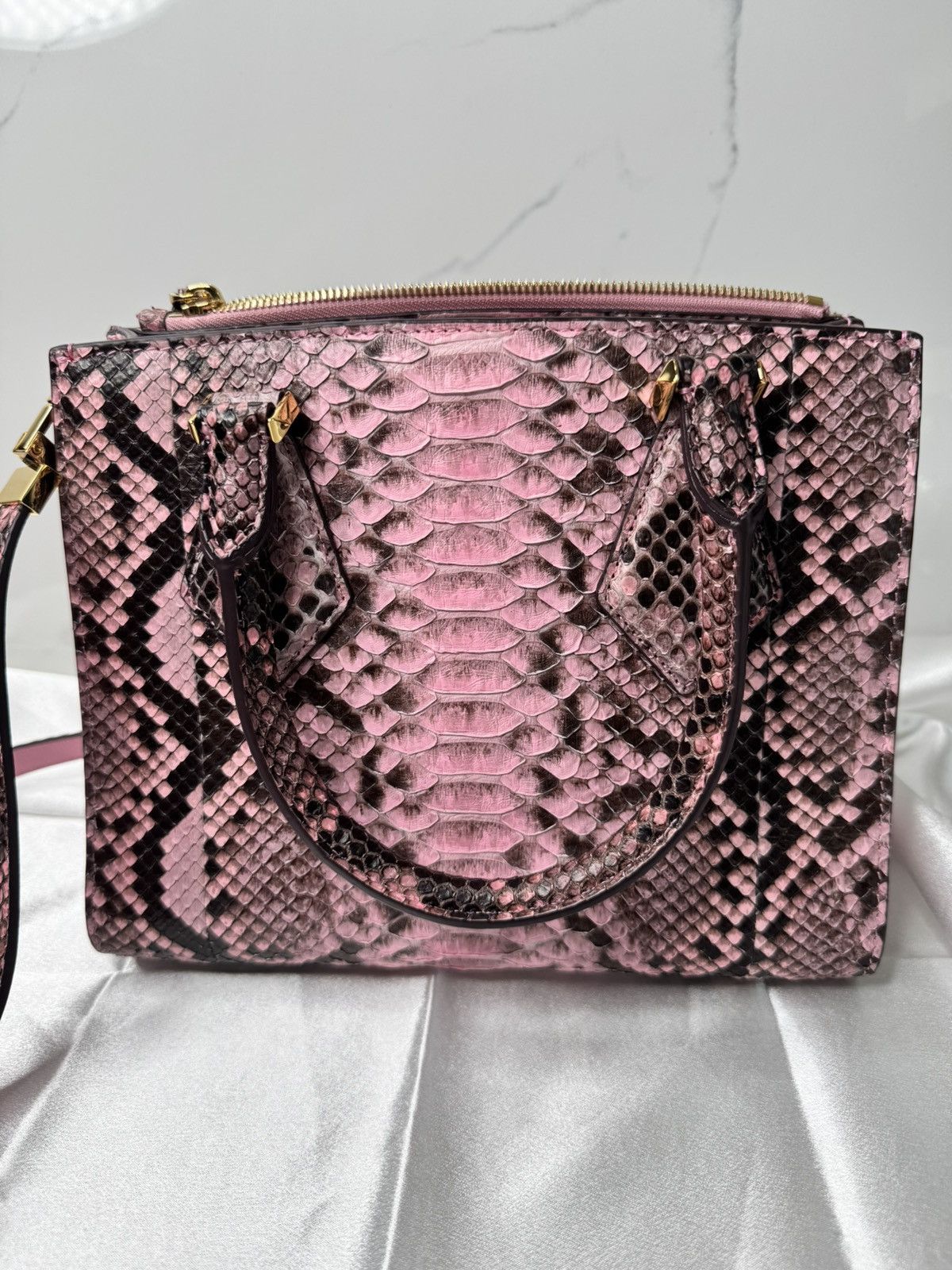 Michael Kors RARE 2015 Michael Kors Pink Python Casey Satchel Bag Size ONE SIZE - 8 Thumbnail
