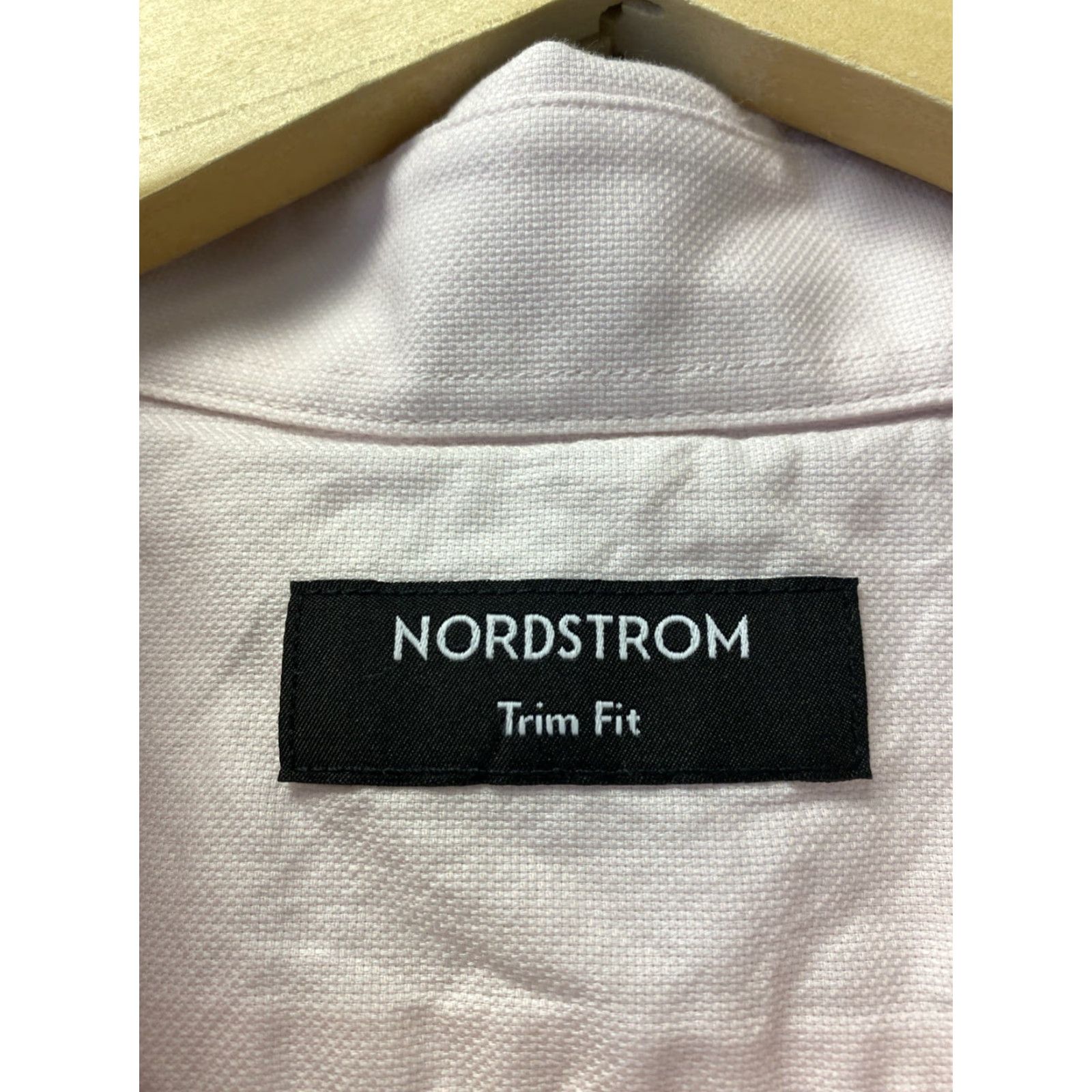 Nordstrom Nordstrom Dress Shirt Mens 15.5 Slim Light Pink 100% Cotton Long Sleeve Barrel Cuff, Workwear, Business, Casual, Regular Fit Size 40R - 4 Thumbnail