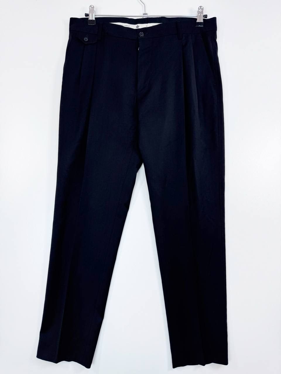 Dolce & Gabbana Dolce Gabbana Pleated Pants Black Virgin Wool Size 48 M Size US 32 / EU 48 - 1 Thumbnail