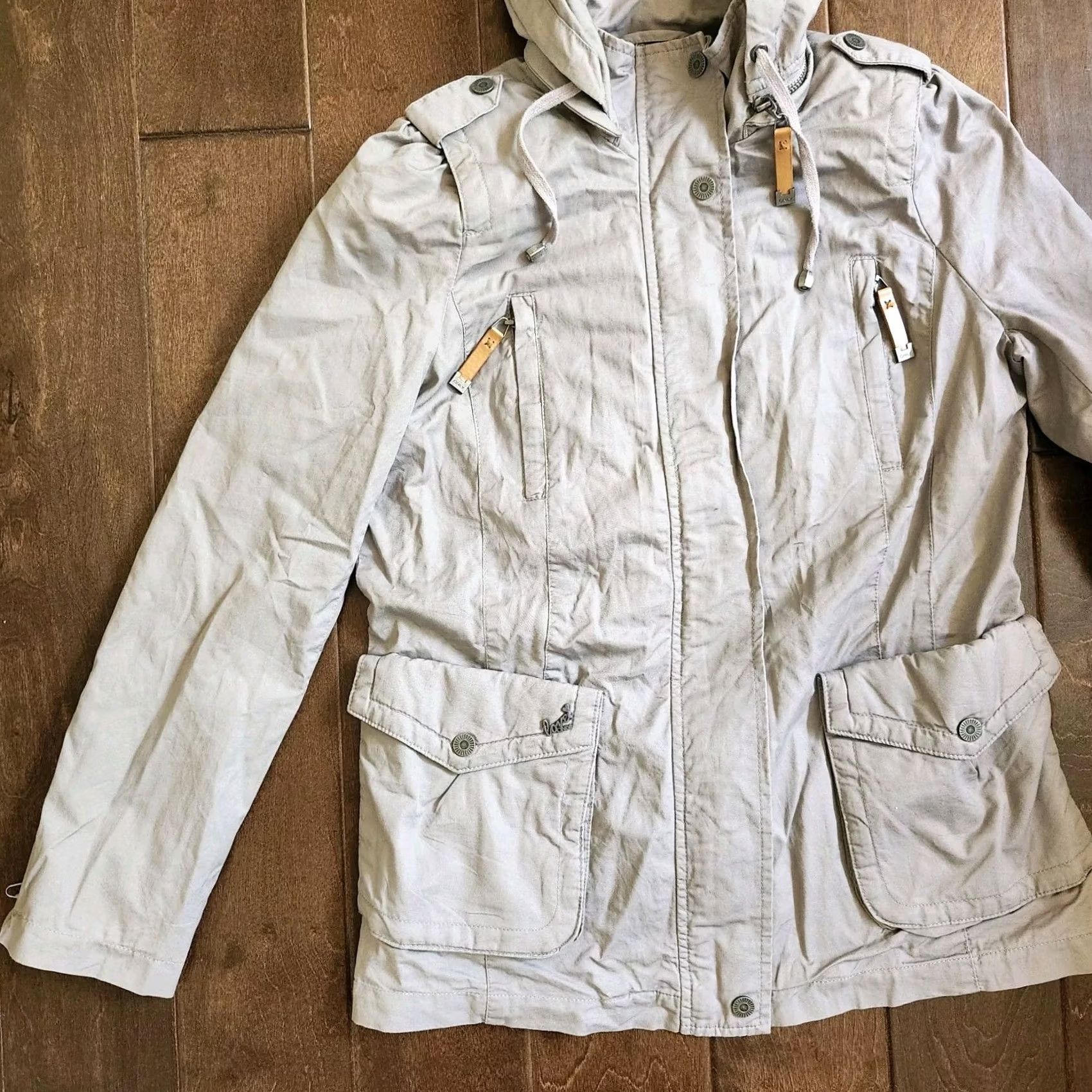 Vintage Only Love Collection Hoodie Women M Gray Full Zip Button Pocket Solid Relaxed Winter Fall Size M / US 6-8 / IT 42-44 - 3 Thumbnail