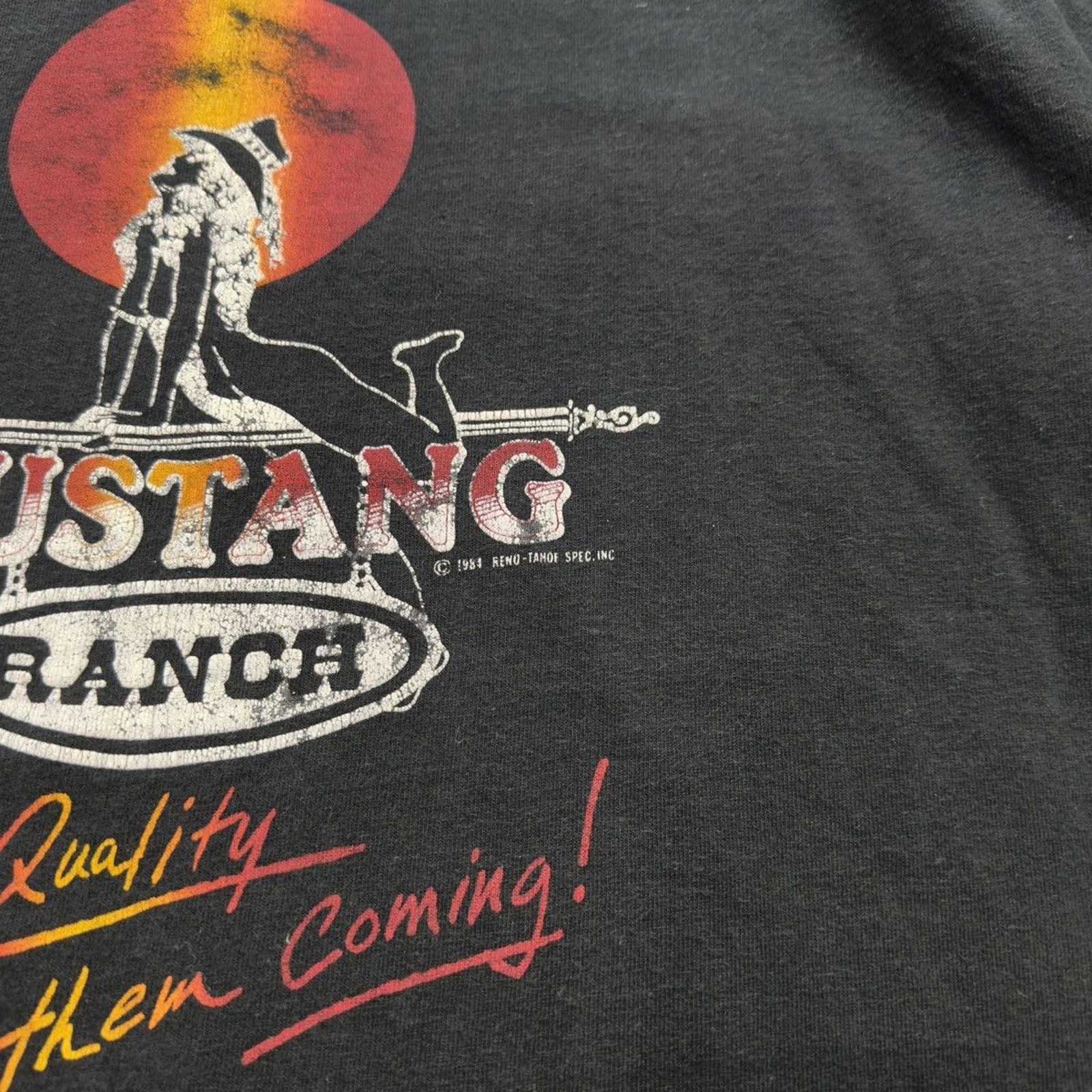 Vintage 90s Mustang Ranch Brothel Shirt Thrashed Faded ERD Grunge Size US L / EU 52-54 / 3 - 6 Thumbnail