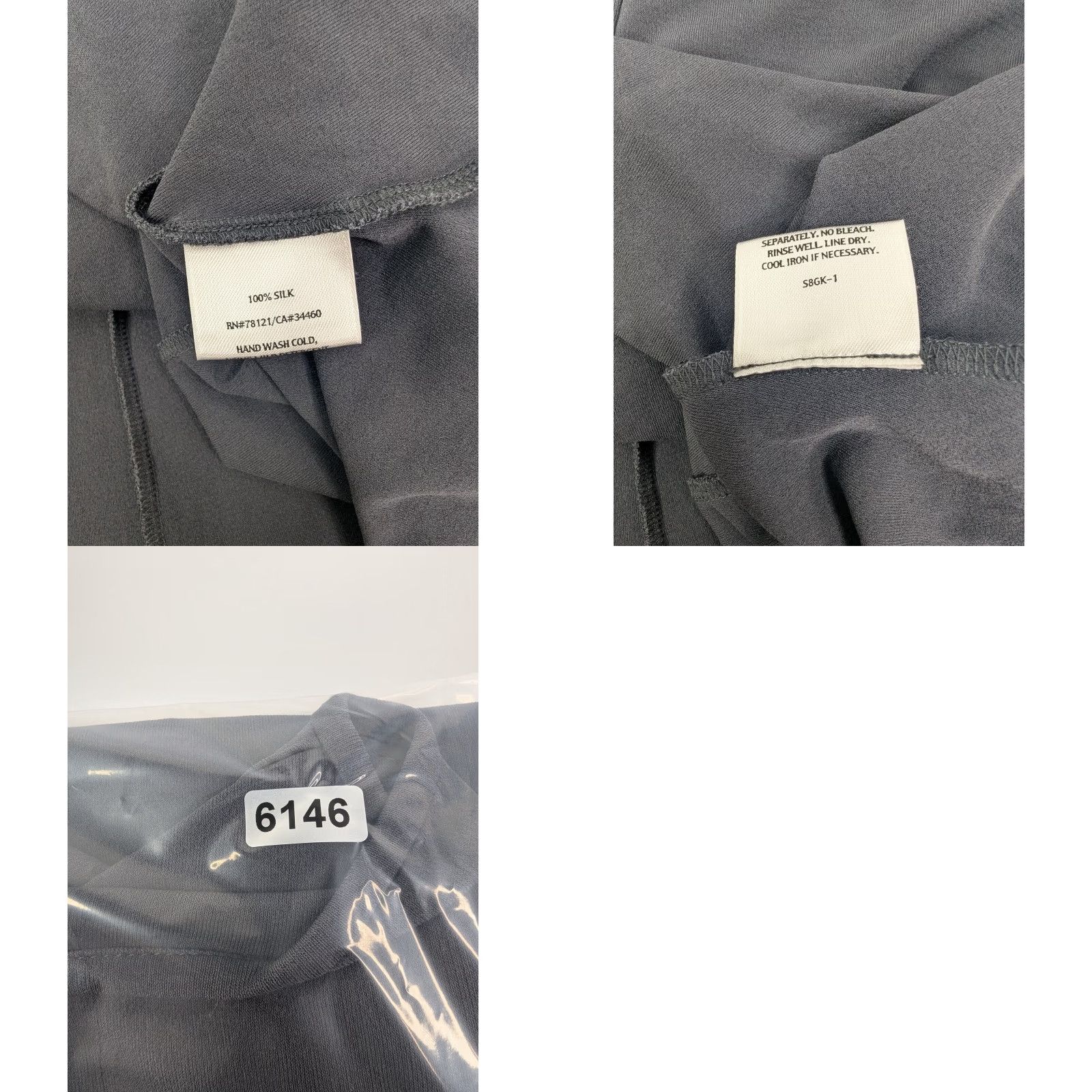 Eileen Fisher EILEEN FISHER Shirt Dress Pintuck Silk Stretch Cap Sleeve Womens Small Tunic Grey Black Short Sleeve Pullover... Size S / US 4 / IT 40 - 8 Thumbnail