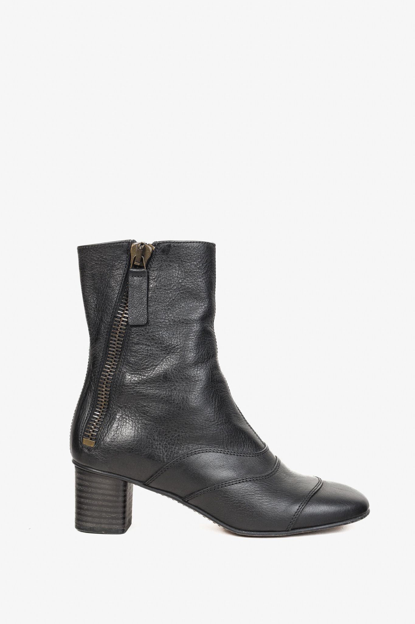 Chloe Chloé Lexie Black Leather Zipper Boot Size US 6 / IT 36 - 1 Thumbnail