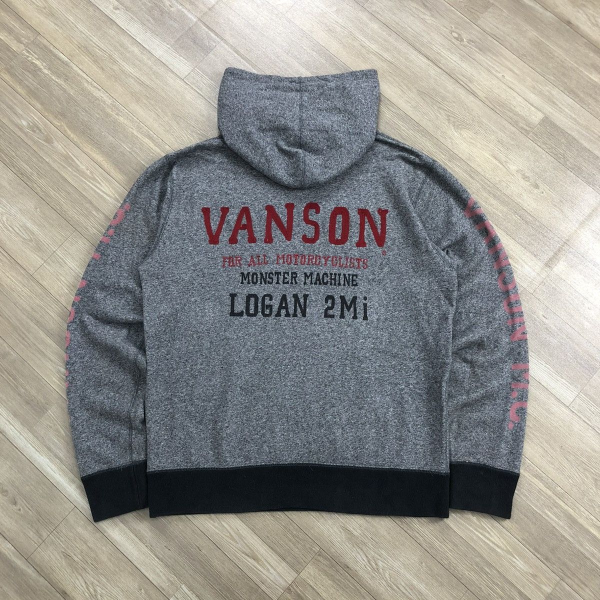 Vanson Leathers 2000s Vanson Leather Spellout Motorcycle Pullover Hoodie Size US L / EU 52-54 / 3 - 15 Thumbnail