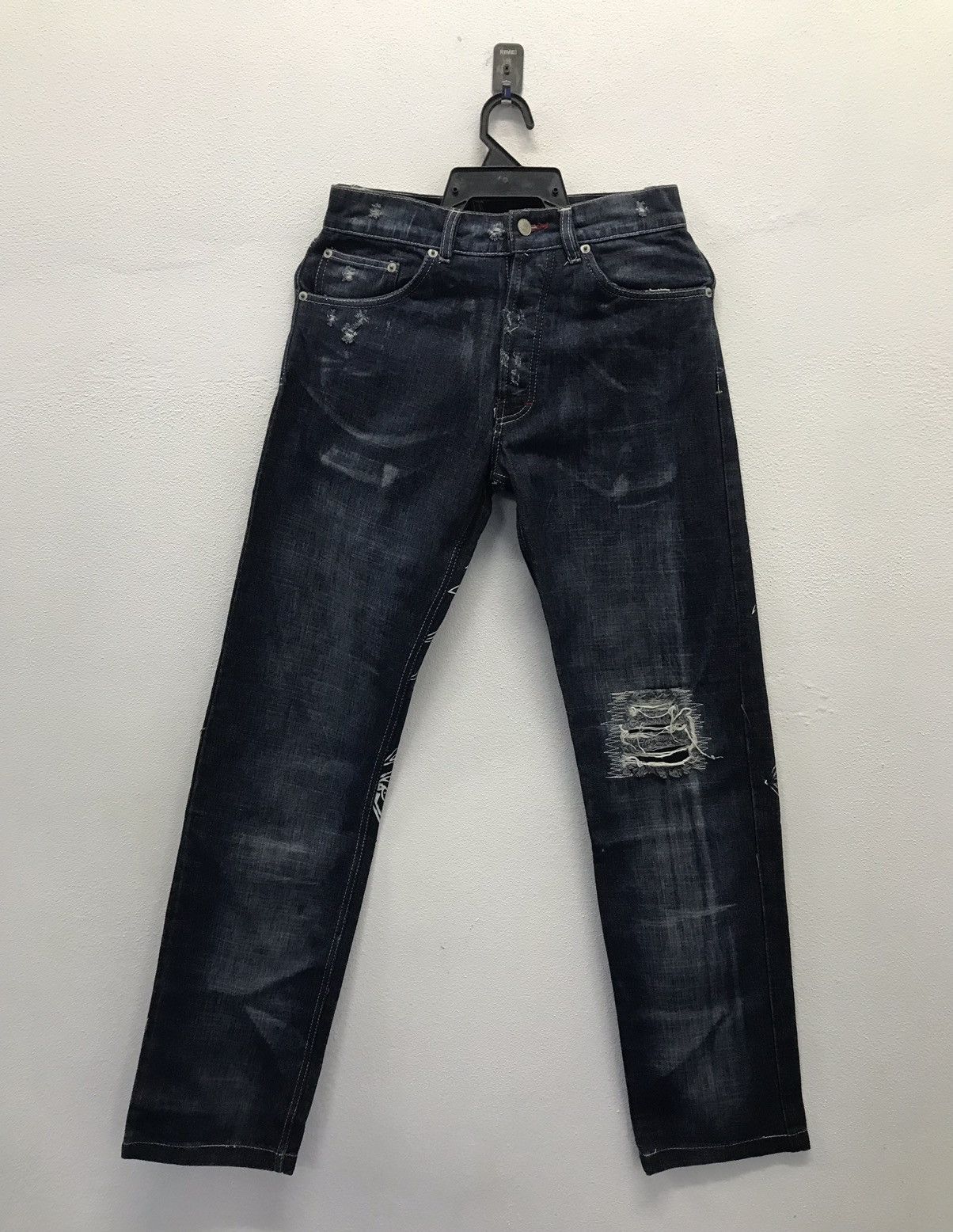 Handmade × Vintage Vintage Hand Made By Buddhist Punk Denim Pants Size US 29 - 2 Thumbnail