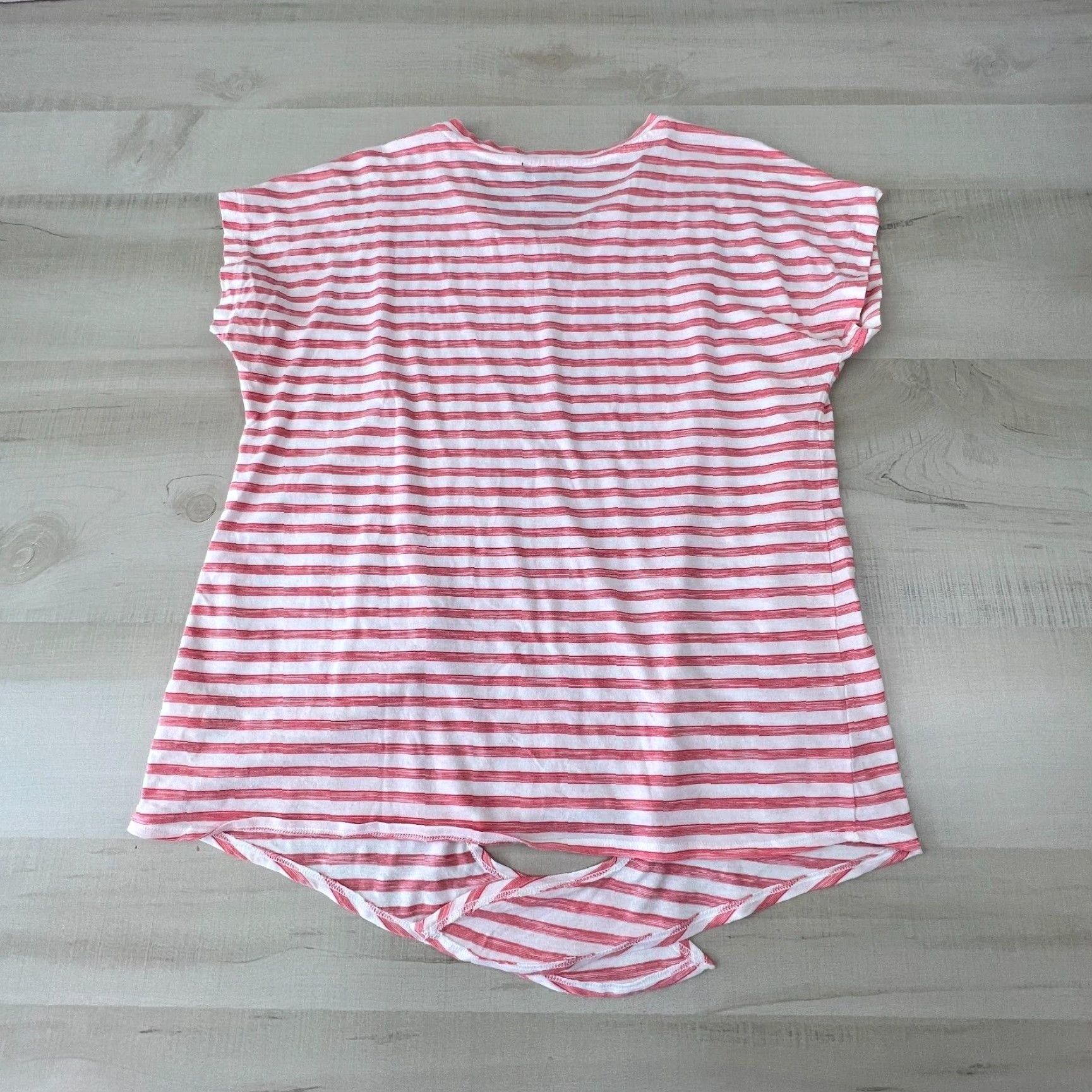 Jones New York Jones New York Womens Top Large Pink White Striped Knit Shirt Tie Front Size L / US 10 / IT 46 - 7 Thumbnail