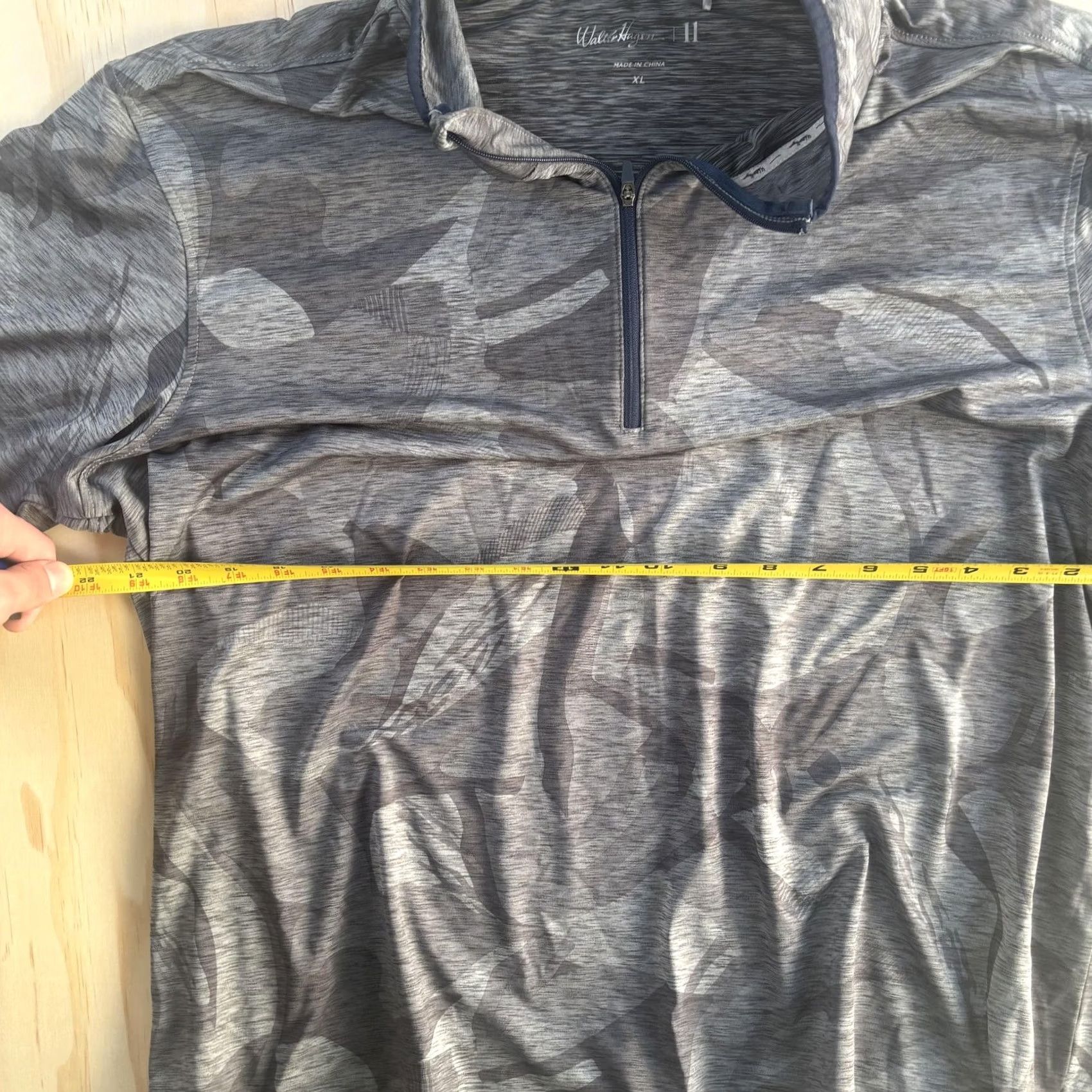 Vintage Walter Hagen Golf Shirt Mens XL Gray Camo Pullover 1/4 Zip Long Sleeve Top Size US XL / EU 56 / 4 - 4 Thumbnail