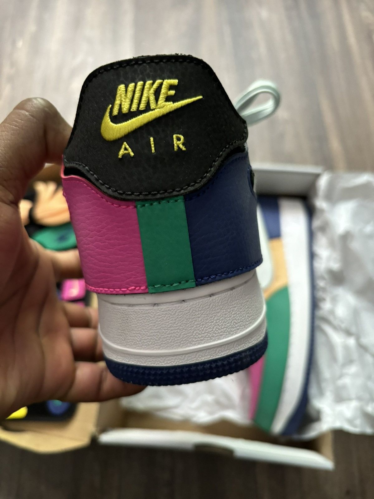 Nike 2021 Air Force 1/1 'Black Multi-Color' Sneakers Size US 11 / EU 44 - 3 Thumbnail