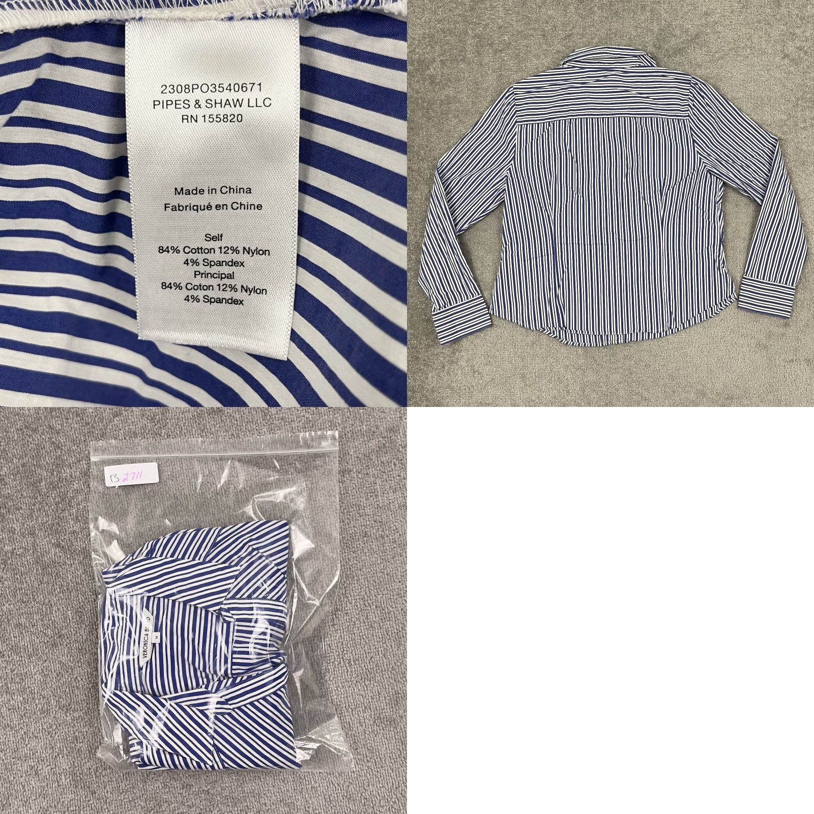 Veronica Beard VERONICA BEARD Joelle Shirt Top Womens Size 16 Blue White Striped Button-Up Casual Size XXL / US 16-18 / IT 52-54 - 8 Thumbnail