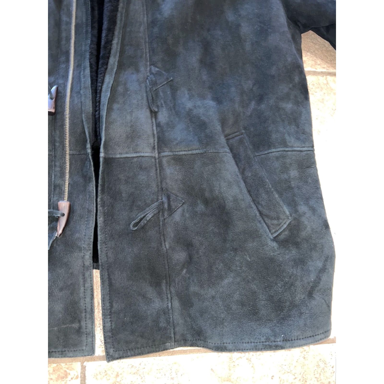 Vintage Jean Guise Tanatar Women's Coat Parka 46 Black Shearling Lambskin Faux Fur Lined Winter Size 32" / US 10 / IT 46 - 5 Thumbnail