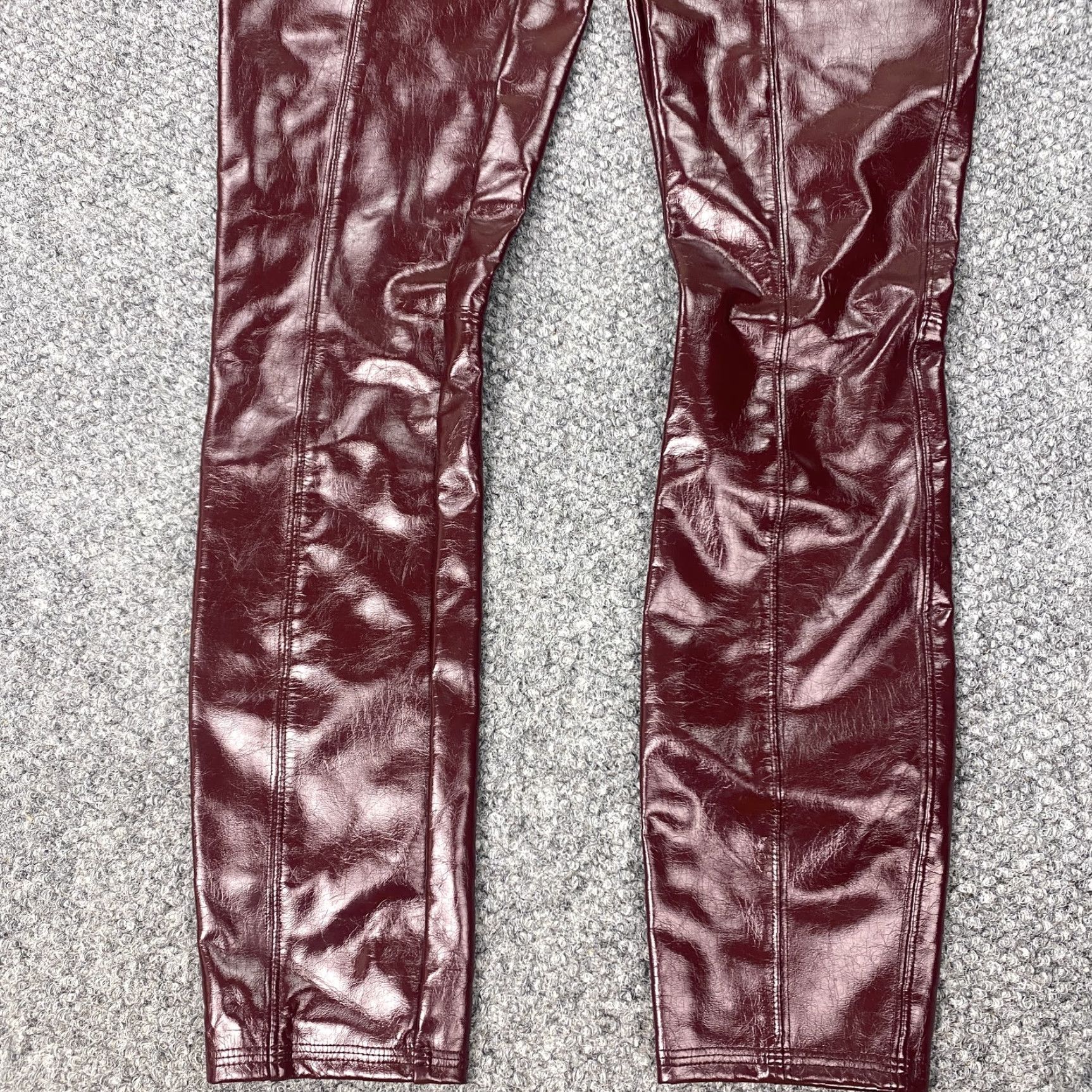 Spanx Spanx Faux Patent Leather Leggings Womens Small Ruby High Rise Shiny Red Pants Size 28" / US 6 / IT 42 - 3 Thumbnail