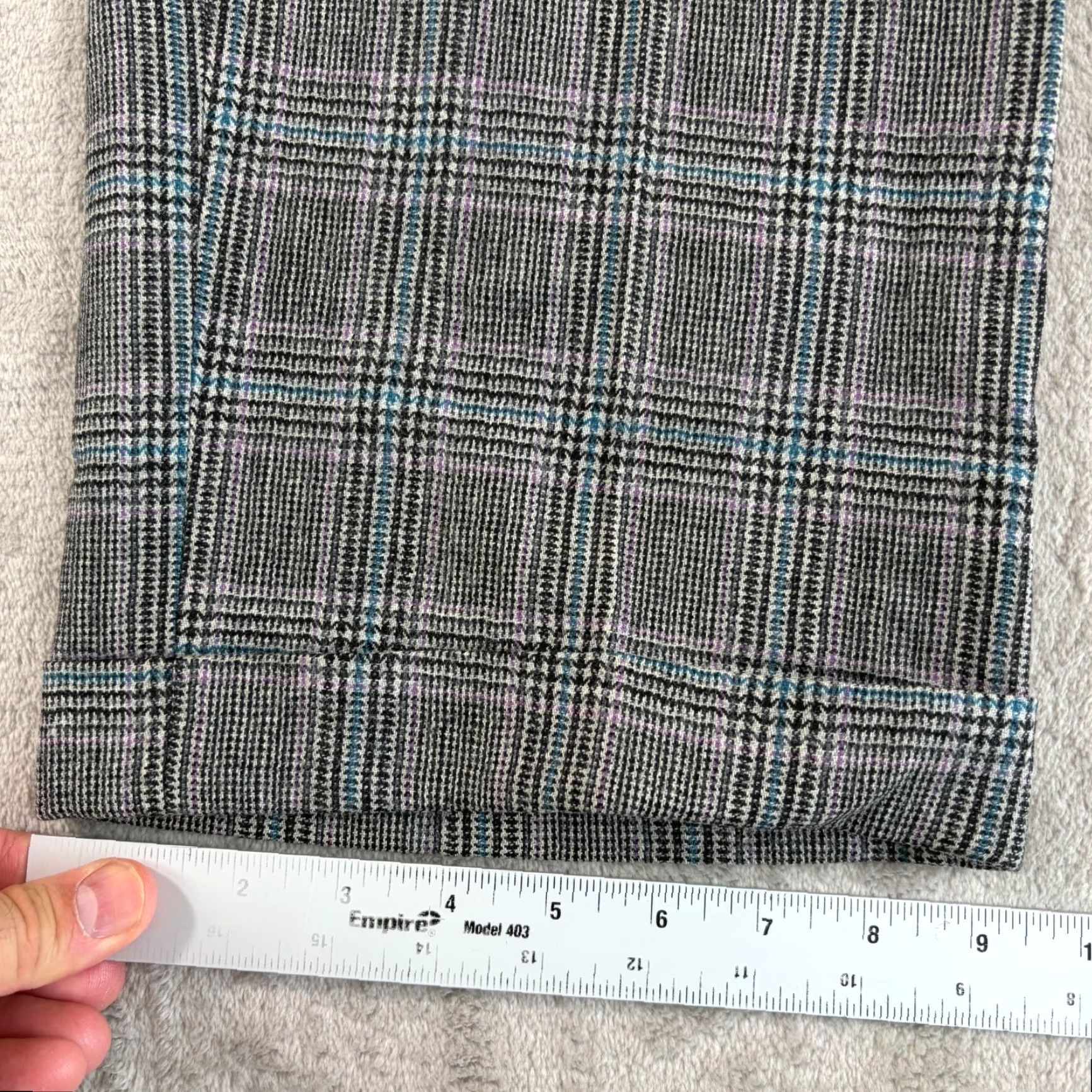 Vintage VINTAGE Cadbury 80s Pleated Cuffed Pants Men 33x31 Grey Glen Check 100% Wool USA Dress Pants with Suspender Buttons Size US 33 - 7 Thumbnail