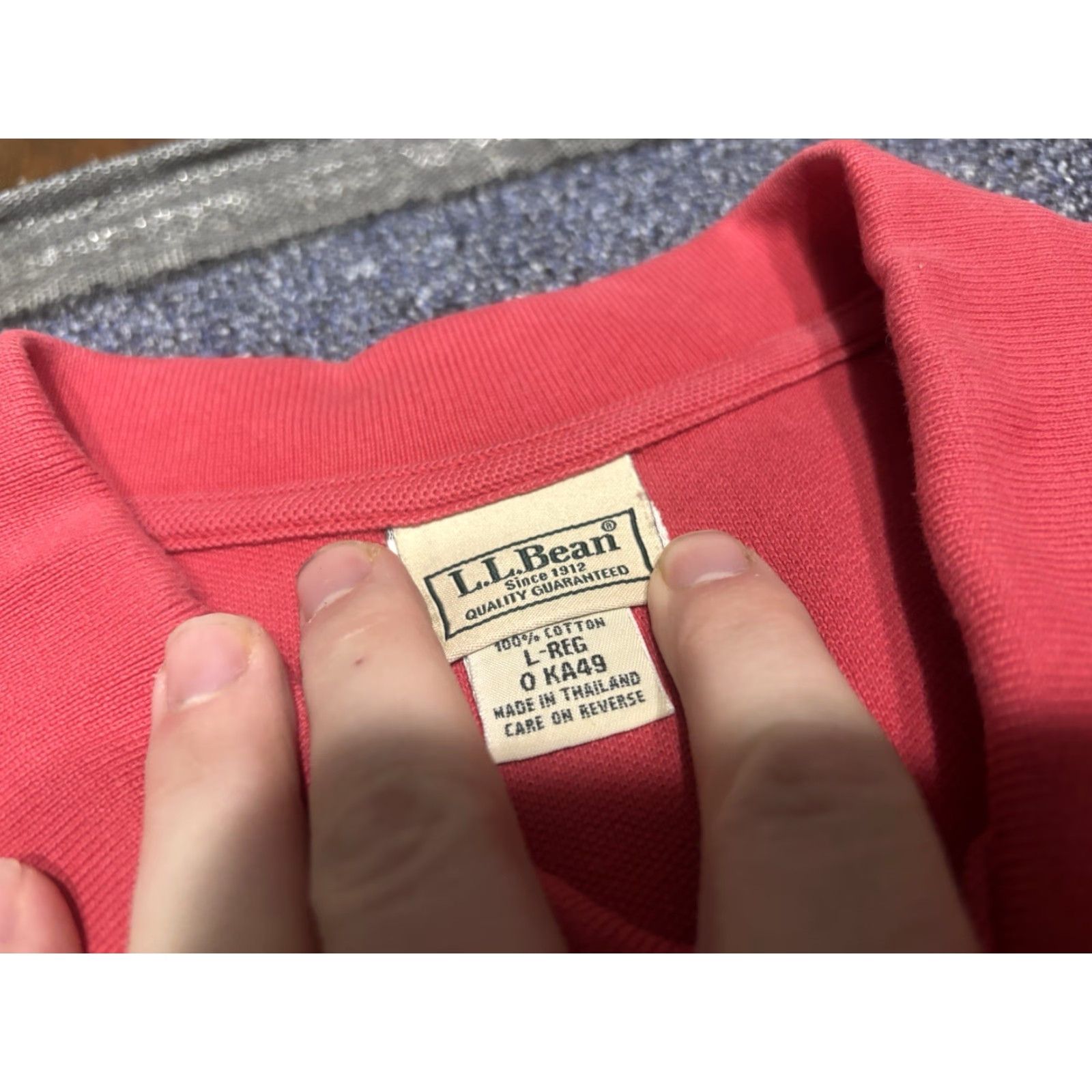 Vintage VINTAGE L.L. Bean Polo Shirt Mens L Cotton Golf 90s Pink Short Sleeve Collared 100% Cotton Regular Fit Mid Pink Size US L / EU 52-54 / 3 - 2 Thumbnail