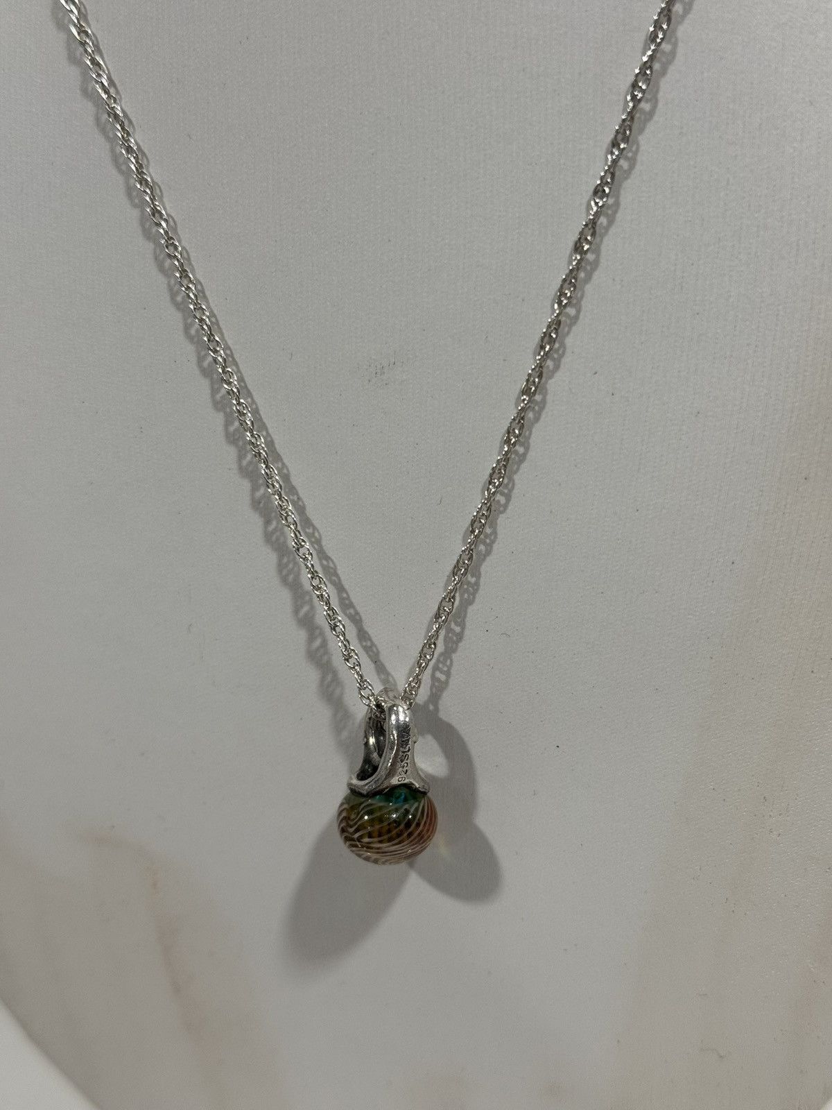 Sterling Silver Trollbeads 925 Necklace w/ Handcrafted Murano Glass Bead Size ONE SIZE - 2 Thumbnail