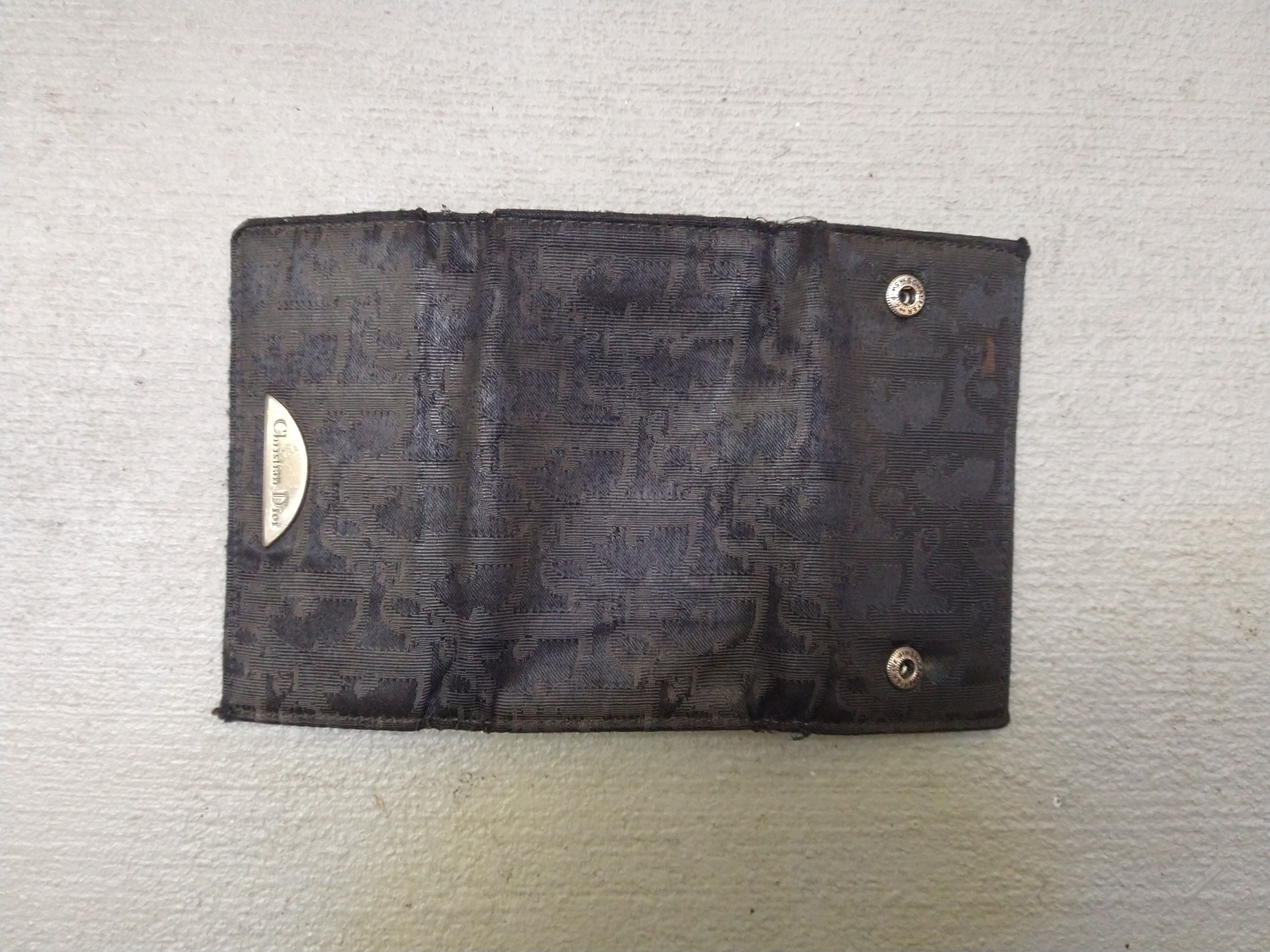 Christian Dior Monsieur Christian Dior Wallet Black Canvas Nylon Leather Monogram Size ONE SIZE - 8 Thumbnail