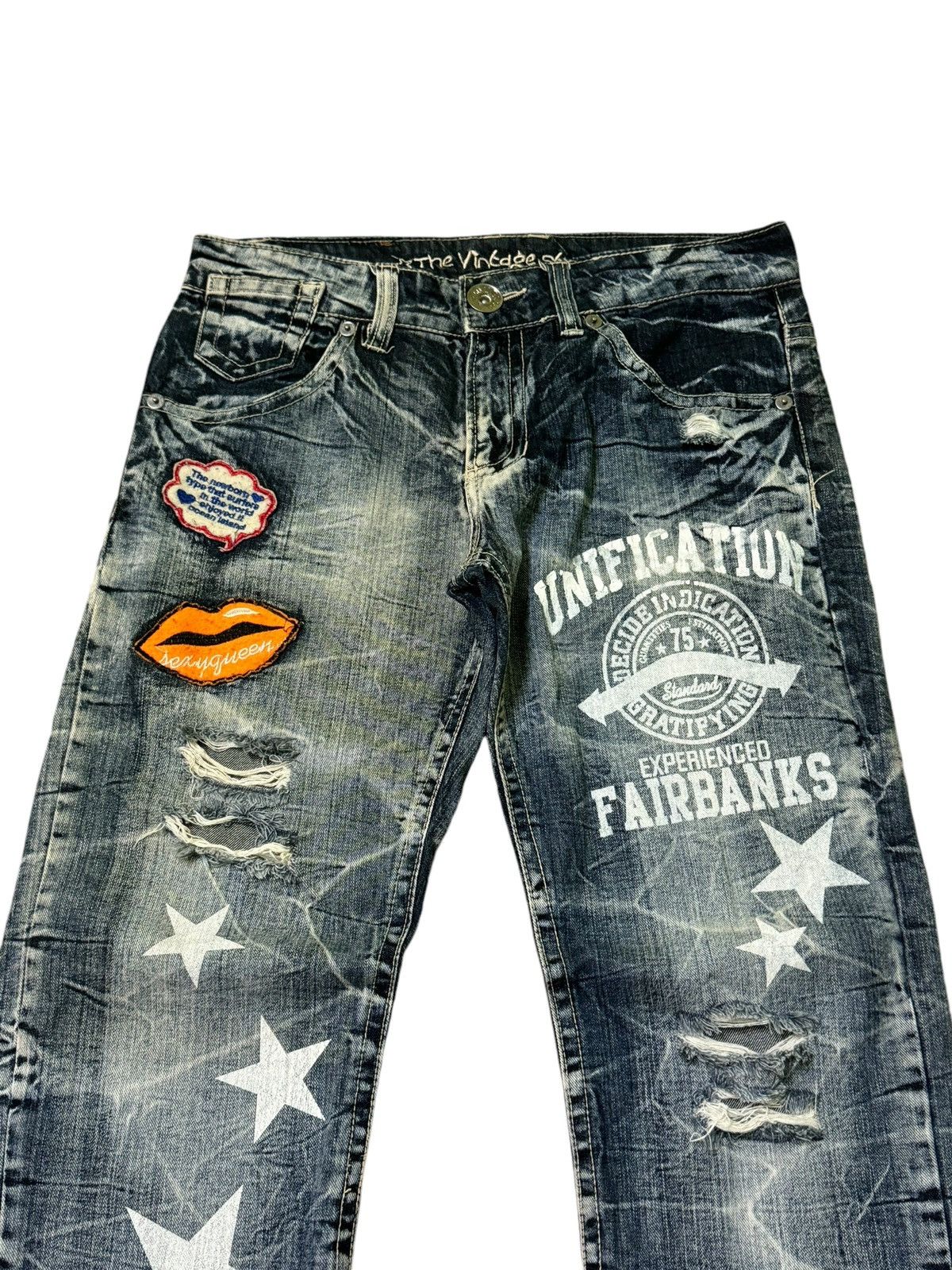 Japanese Brand Patches Printed Orignal Jeans Hysteric Glamour Style Denim Size US 32 / EU 48 - 3 Thumbnail