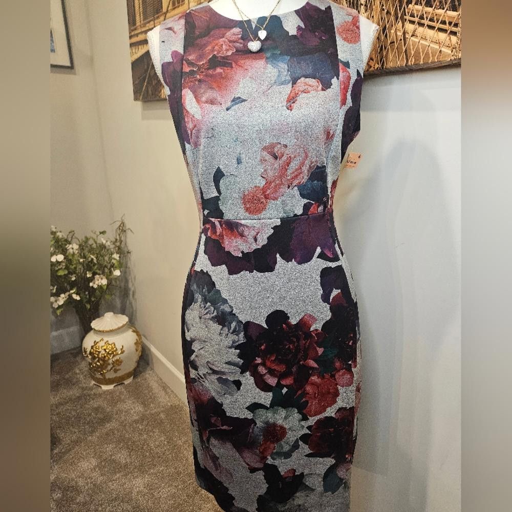 Calvin Klein Stunning Floral-Print Sheath Dress - Elegant and Versatile Size XL / US 12-14 / IT 48-50 - 8 Thumbnail