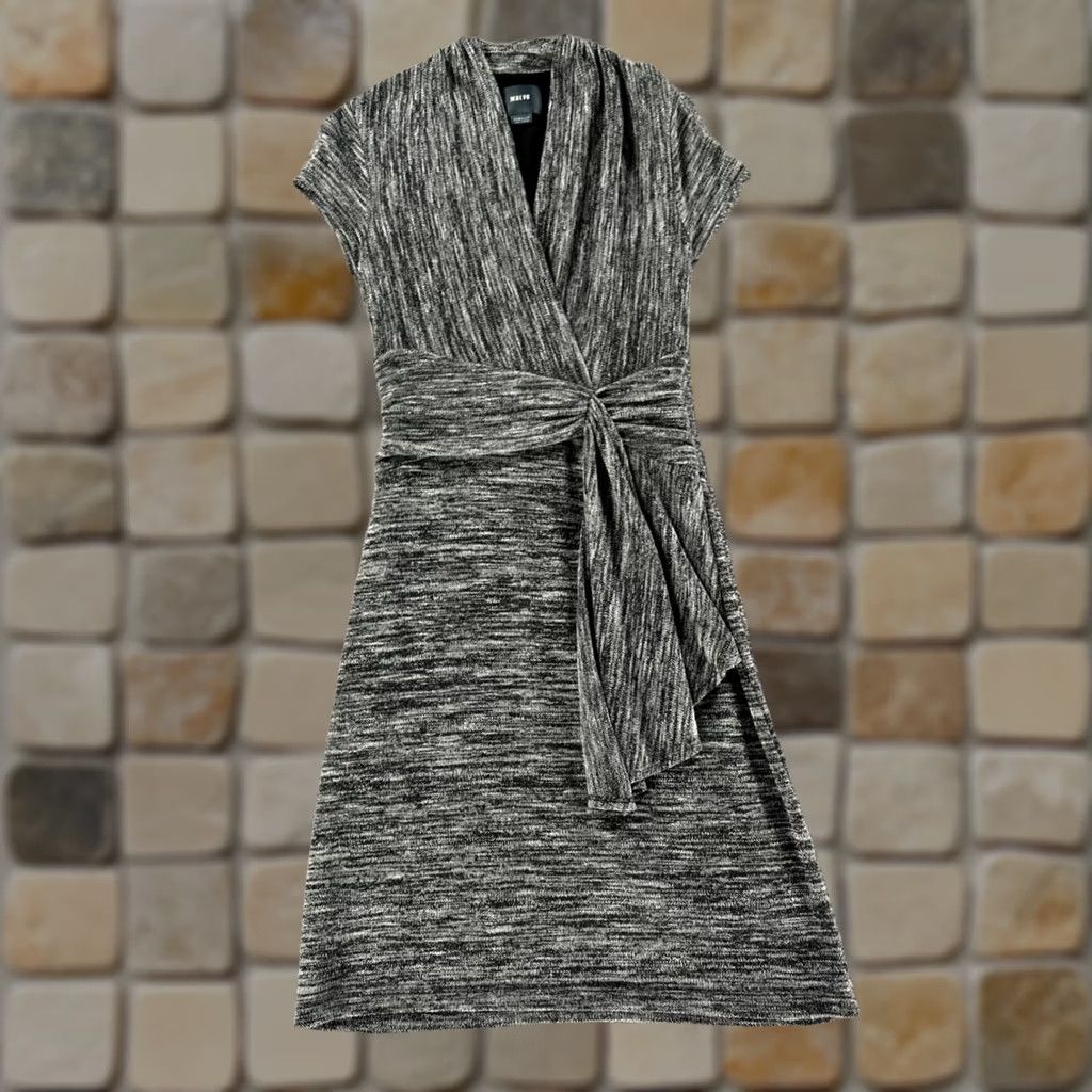 Vintage Maeve Dress Womens XS Gray Wrap Blouson Sleeveless V-Neck Short A-Line Slim Casual - Runway Style, Rayon, Petite (No N/A) Size XS / US 0-2 / IT 36-38 - 1 Thumbnail