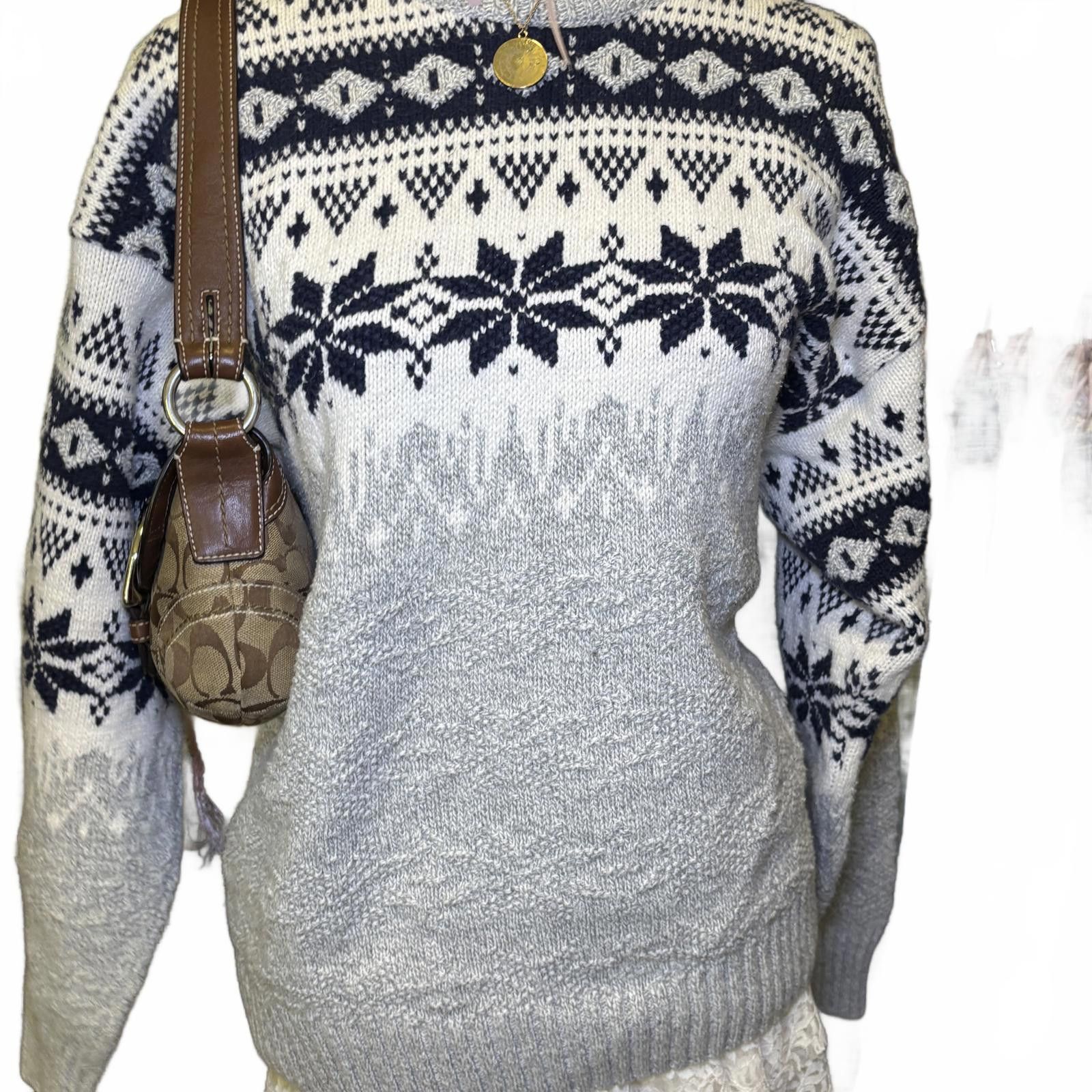 Other vintage winter snowflake knit sweater Size M / US 6-8 / IT 42-44 - 2 Thumbnail