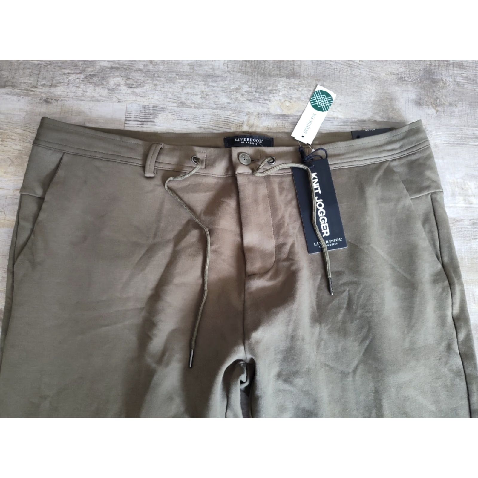 Vintage Liverpool Los Angeles Men's Slim Fit Knit Joggers Sage Green Size 42X30 NWT Size US 42 / EU 58 - 3 Thumbnail