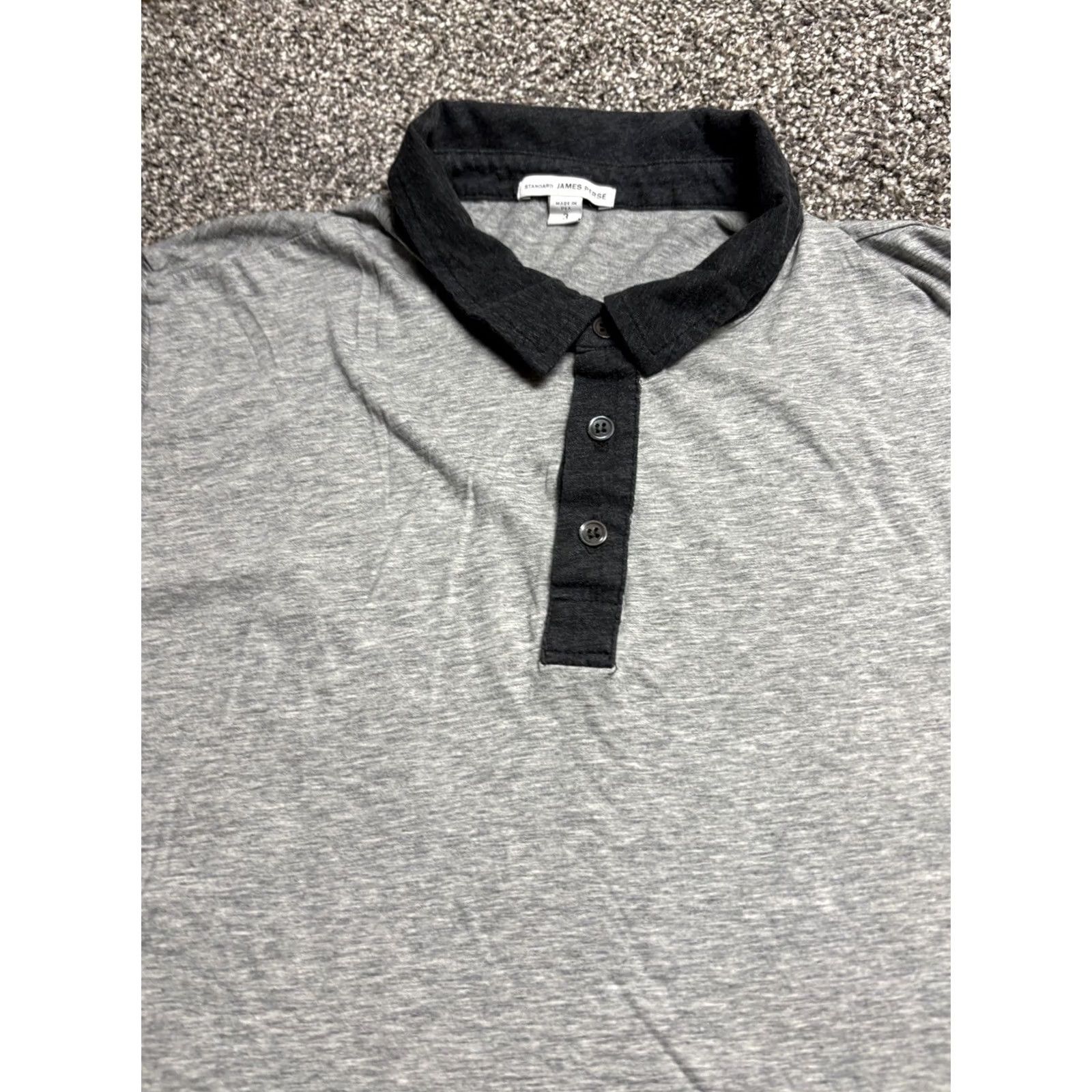 James Perse James Perse Shirt Mens L Gray Polo Supima Contrast Collar USA Polo Shirt Size US L / EU 52-54 / 3 - 2 Thumbnail
