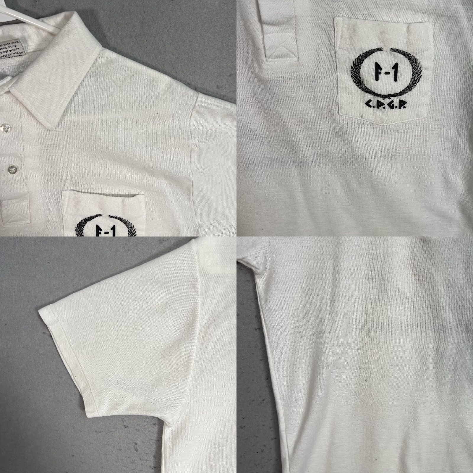Vintage VINTAGE 70s Formula 1 Grand Prix Caesars Palace Polo Shirt Adult Large White Mens Size US L / EU 52-54 / 3 - 8 Thumbnail