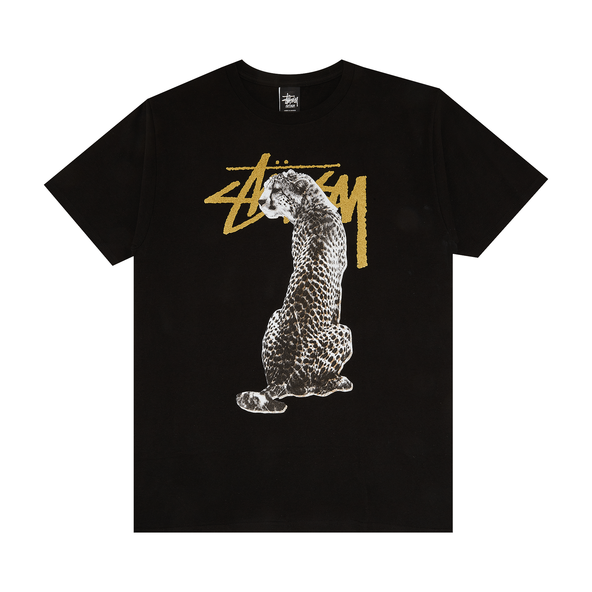 image of Stussy Stock Cheetah Tee Black, Men's (Size Medium)