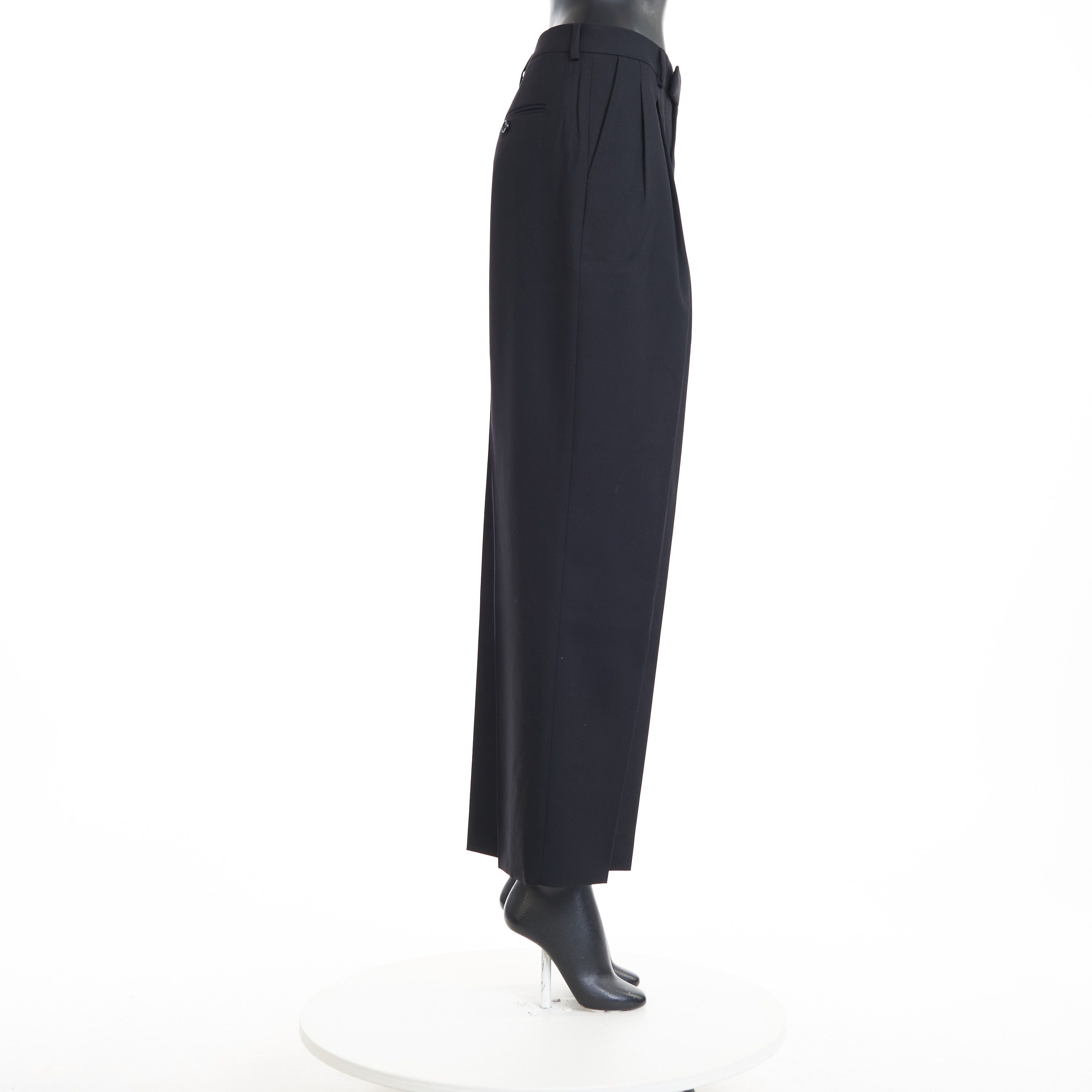 Celine Double-pleated High Waist Margaret Pants In Wool Gabardine Size 26" / US 2 / IT 38 - 7 Thumbnail