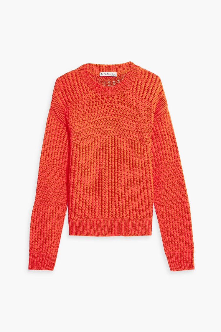 Acne Studios ACNE STUDIOS Crocheted cotton sweater Tomato Red Size: XXS Size XXS / US 00 / IT 34 - 1 Thumbnail